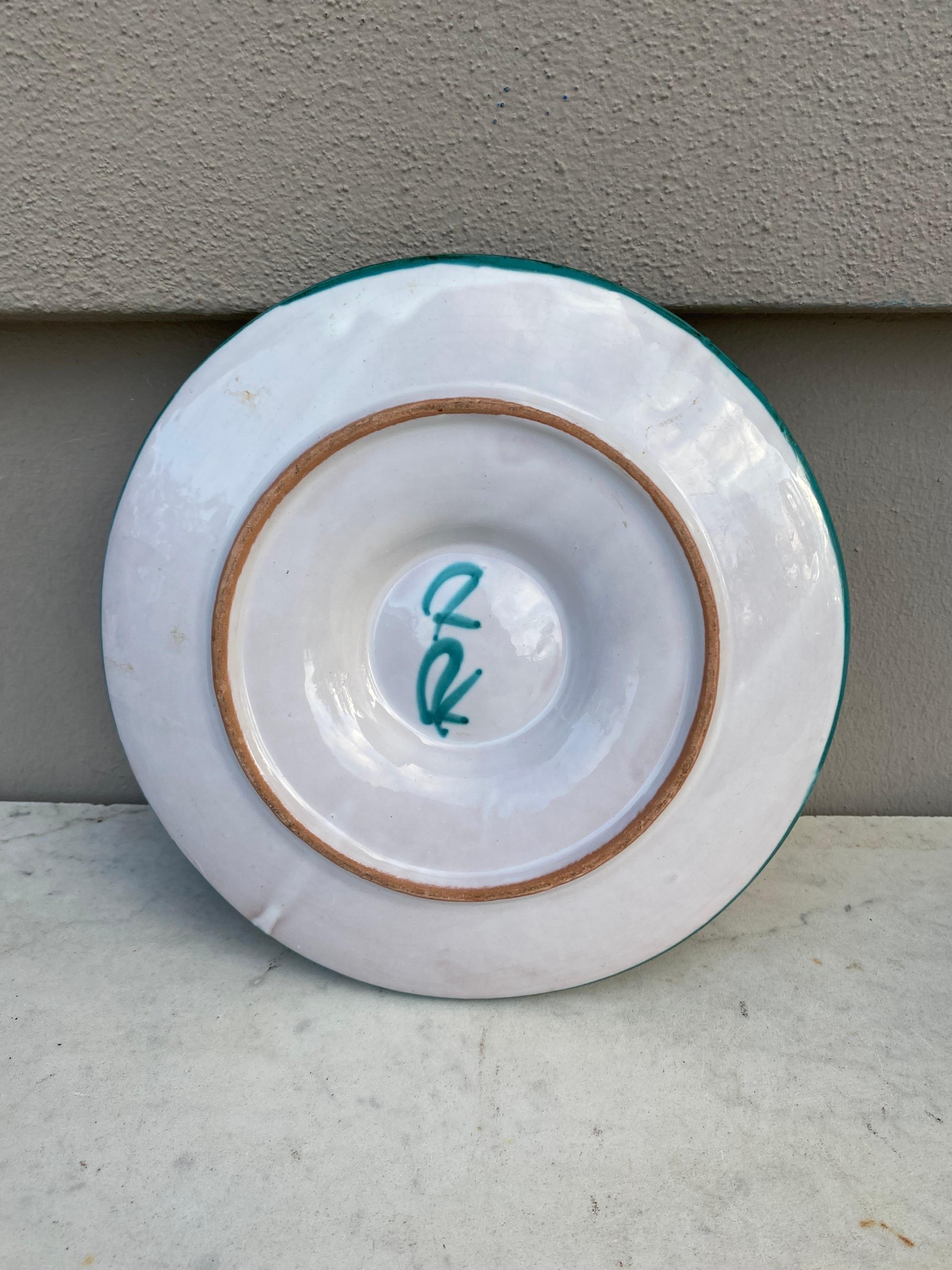 Mid-Century Rare Ceramic Oyster Plate Robert Picault Vallauris In Good Condition For Sale In Austin, TX