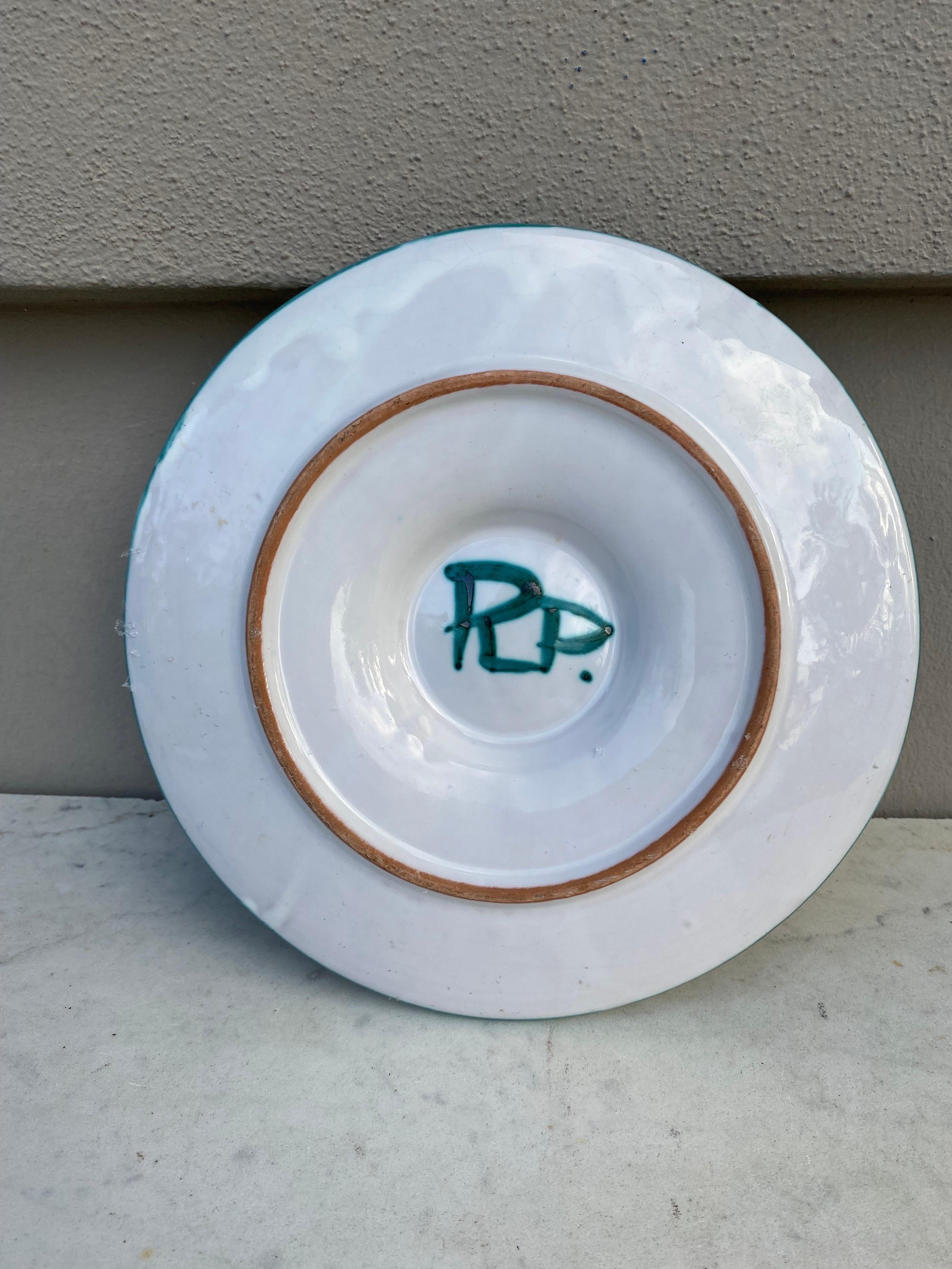 Mid-Century Rare Ceramic Oyster Plate Robert Picault Vallauris  In Good Condition For Sale In Austin, TX