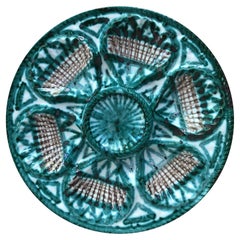 Mid-Century Rare Ceramic Oyster Plate Robert Picault Vallauris