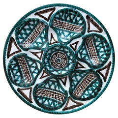 Mid-Century Rare Ceramic Oyster Plate Robert Picault Vallauris