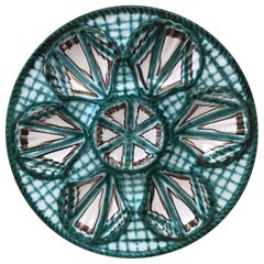Mid-Century Rare Ceramic Oyster Plate Robert Picault Vallauris