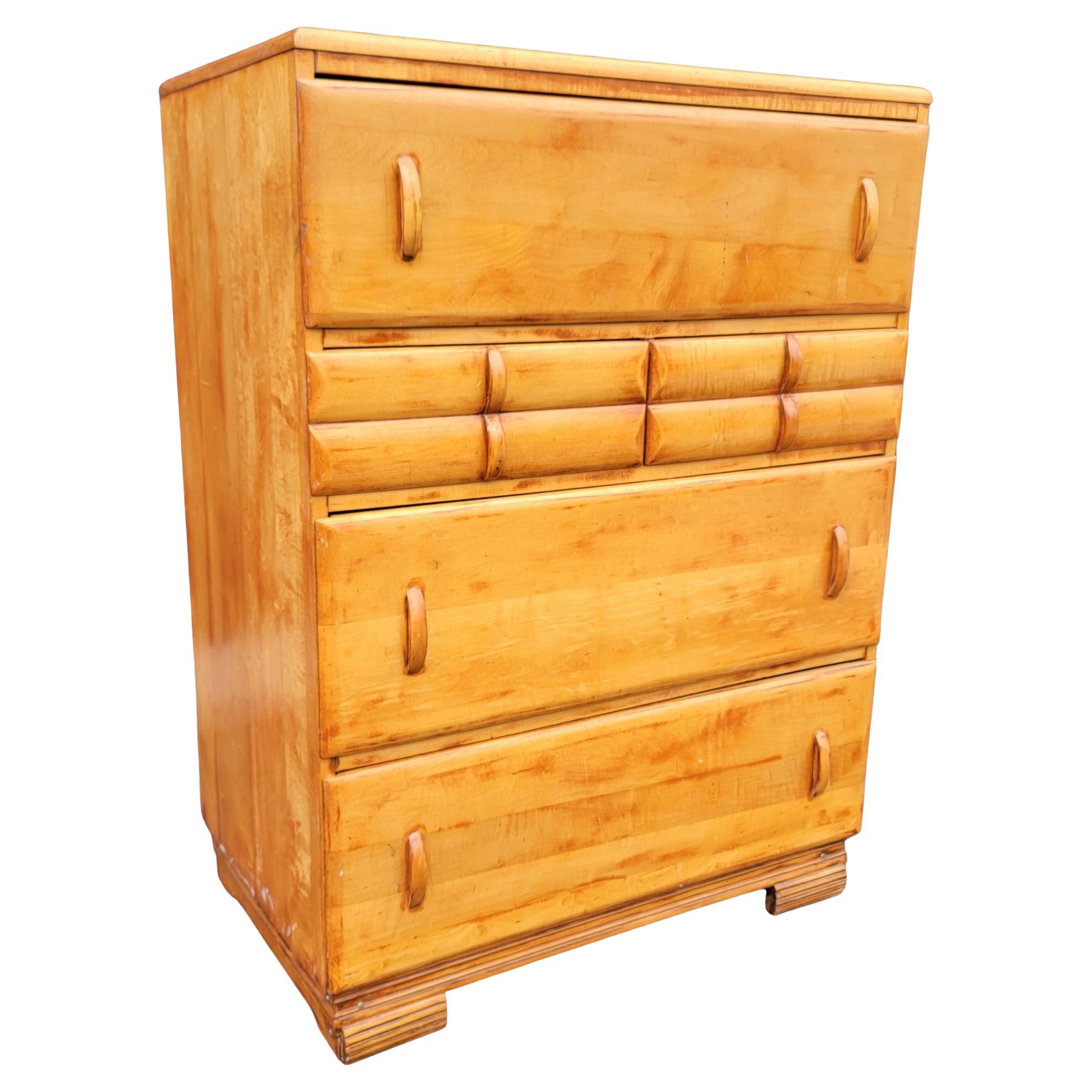Mid Century Rare Chest of 5 Drawers For Sale