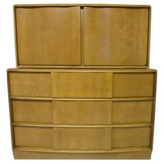 Midcentury Rare Chest on Chest Sculptura Heywood Wakefield Dresser