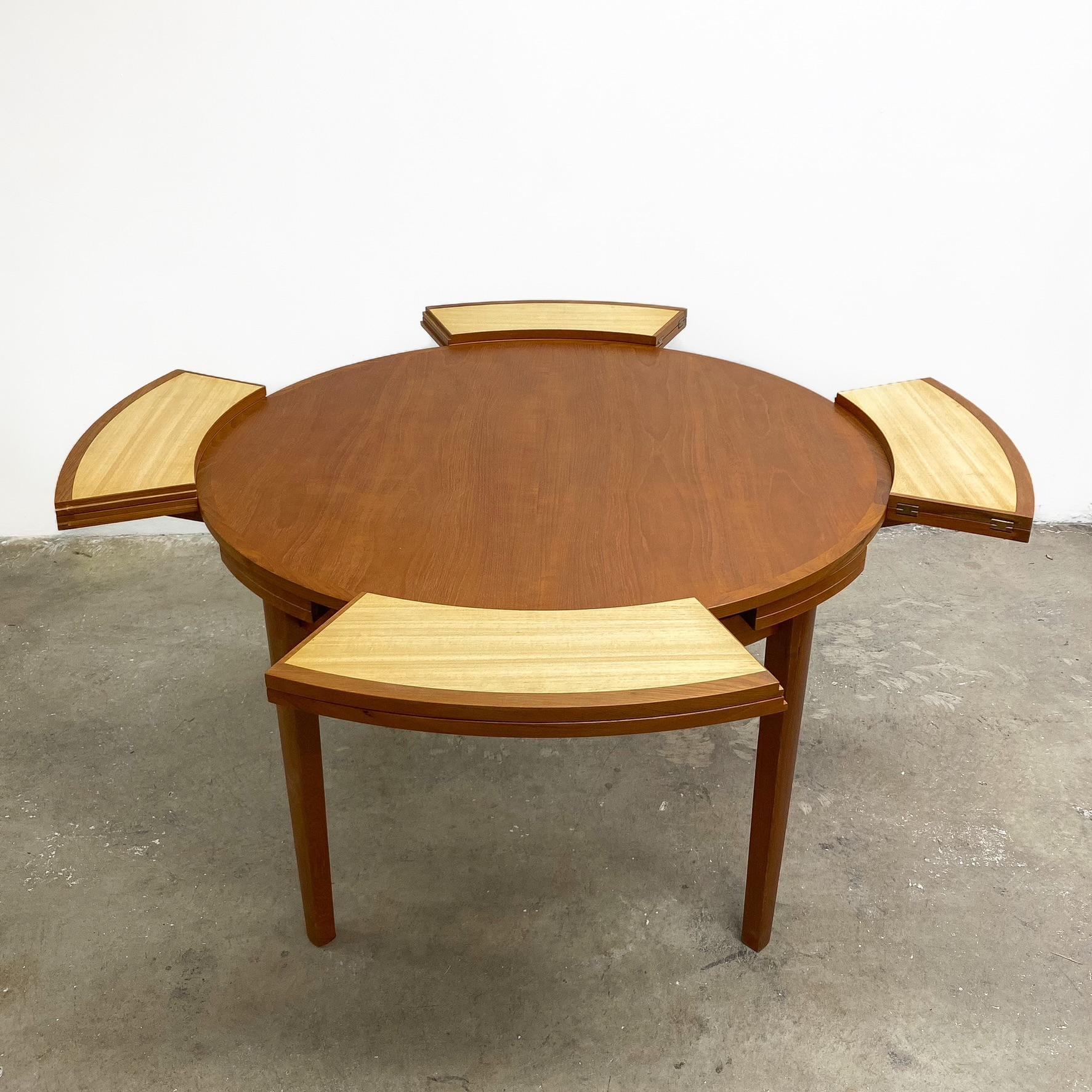 Mid Century RARE Circular TH Brown Extension Dining Table 3