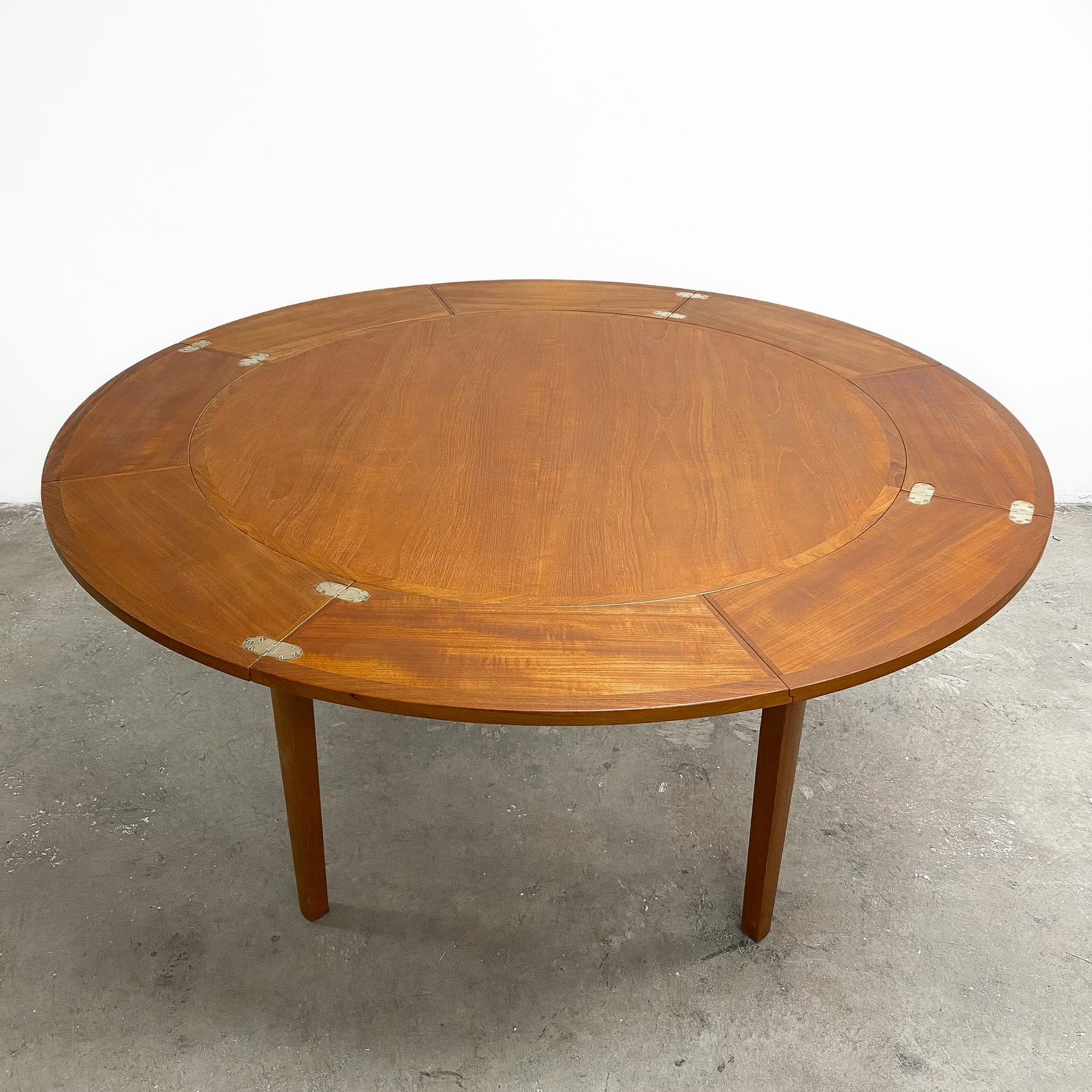 Mid-Century Modern Mid Century RARE Circular TH Brown Extension Dining Table