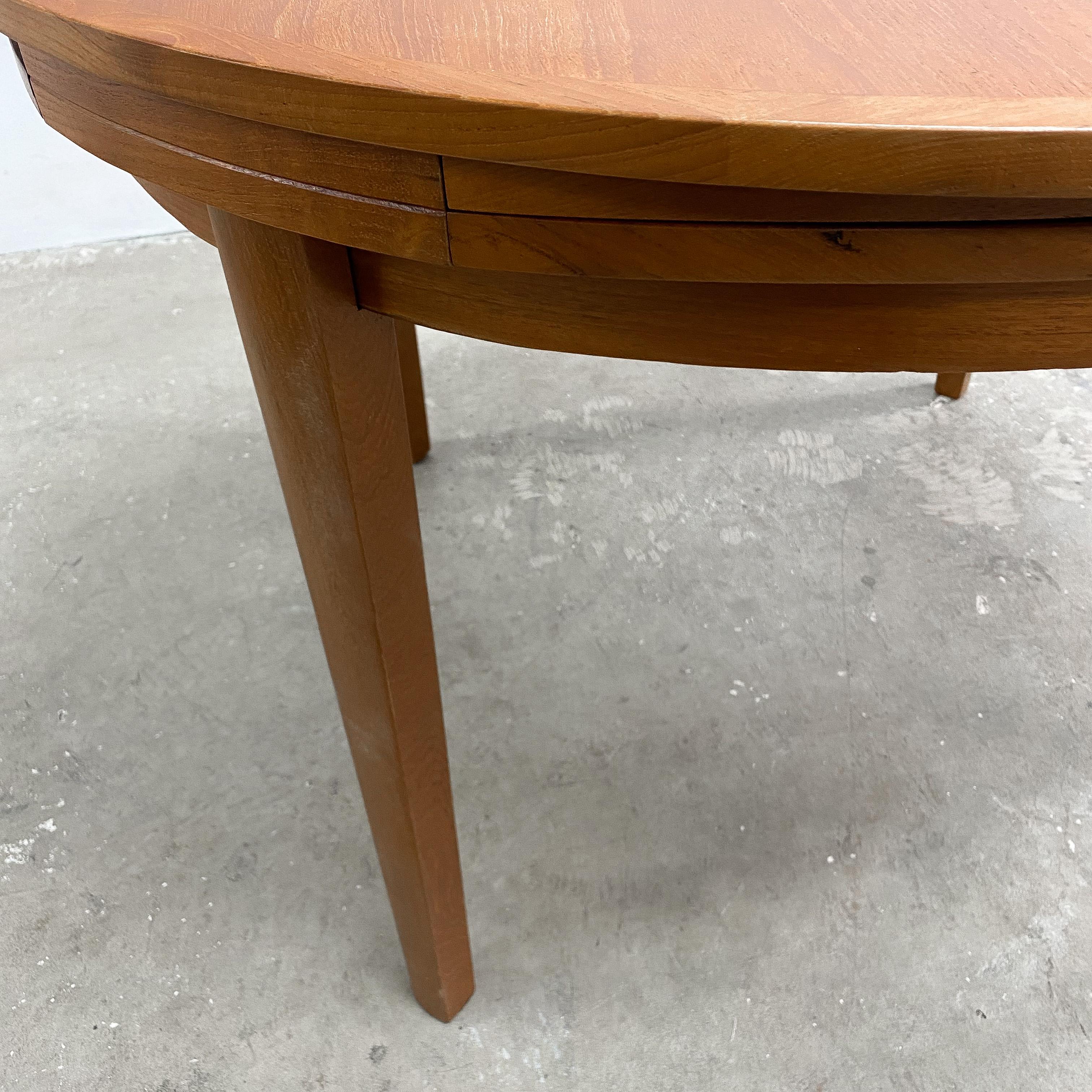 Wood Mid Century RARE Circular TH Brown Extension Dining Table