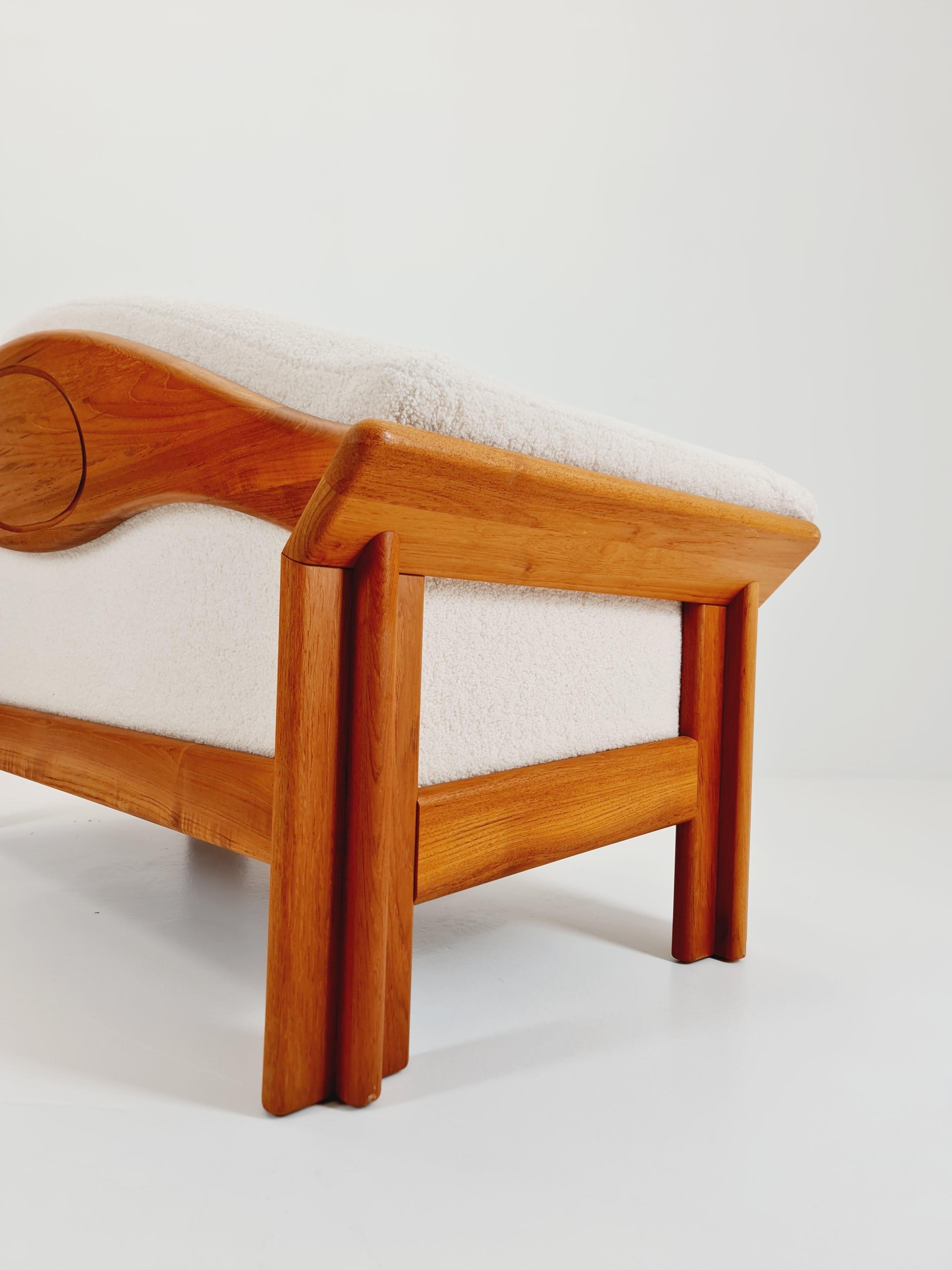 Raro divano danese in teak a 2 posti della metà del secolo scorso, di Silkborg  1970s in vendita 2
