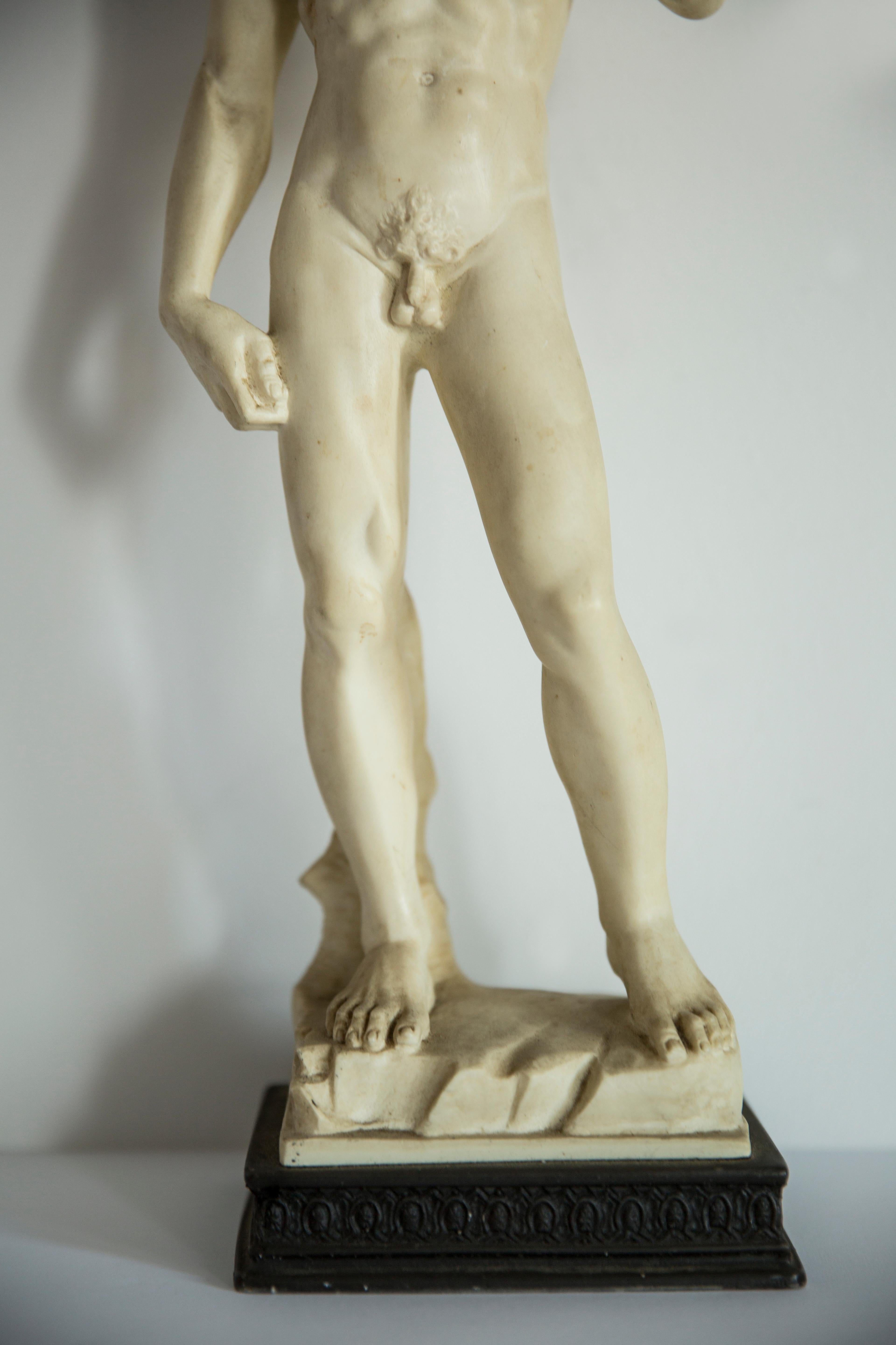 Mid Century Rare Davide Sculpture, Gypsum, Italy, 1960s For Sale 3