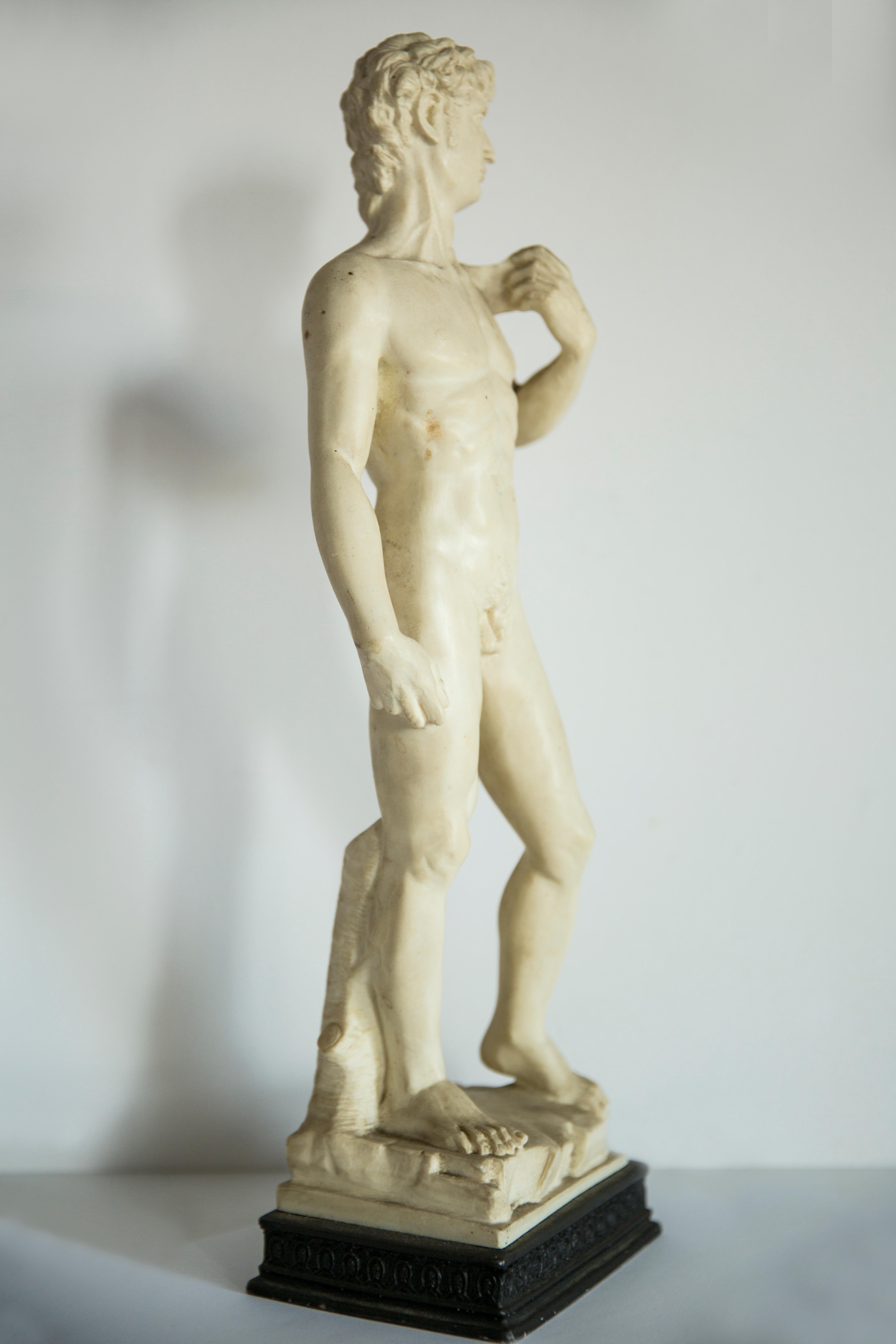 Mid Century Rare Davide Sculpture, Gypsum, Italy, 1960s For Sale 4