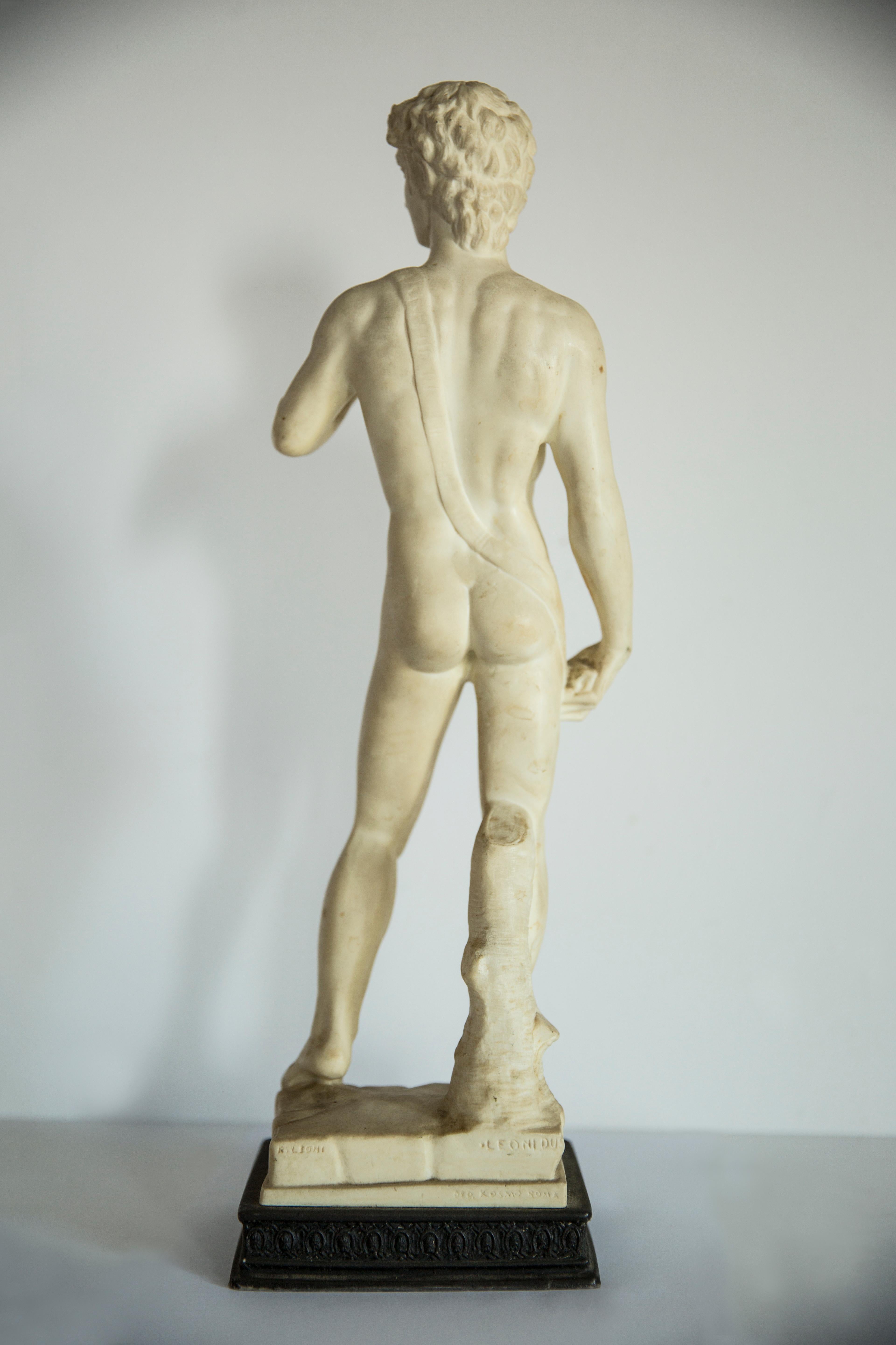 Mid Century Rare Davide Sculpture, Gypsum, Italy, 1960s For Sale 6