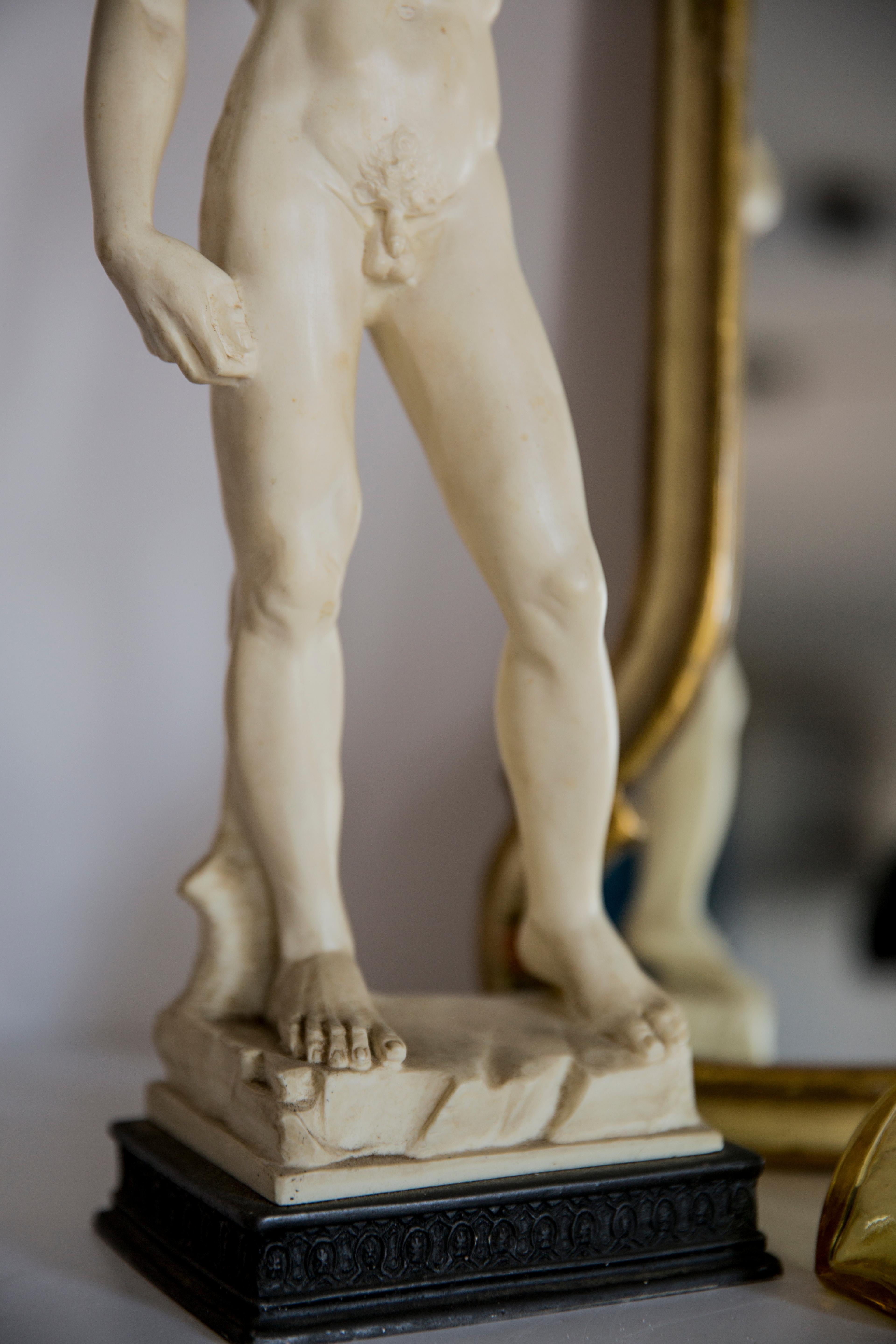 Italian Mid Century Rare Davide Sculpture, Gypsum, Italy, 1960s For Sale