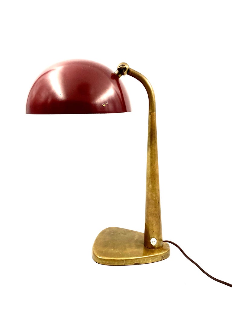 Midcentury Rare Executive Desk Lamp, Stilnovo Milan, Italy, circa 1950