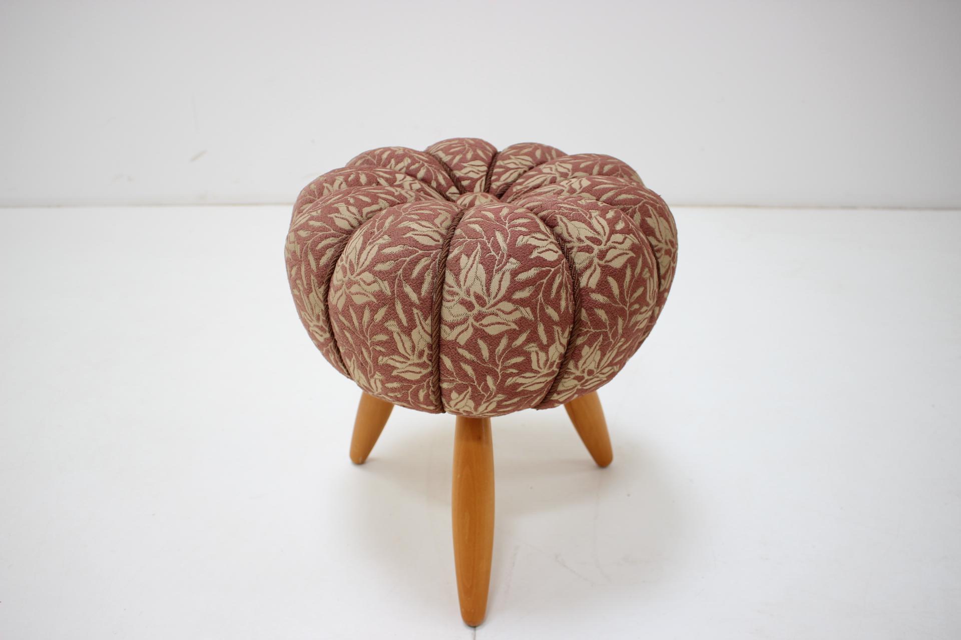 Mid-Century  Stool / Tabouret in the Style of Jindřich Halabala, 1958 For Sale 1