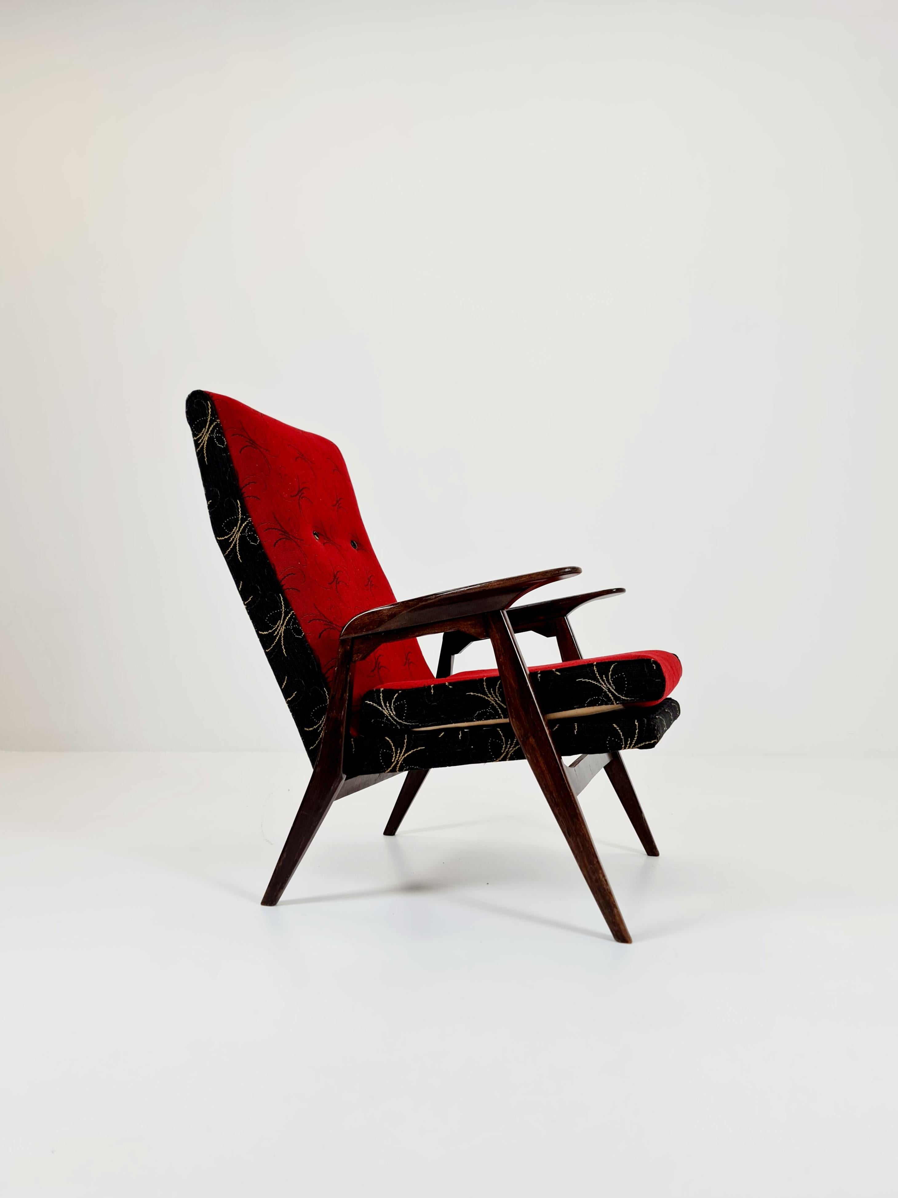 Mid-century Rare German lounge chair/ Easy chair 1950 s 

Design year: 1960s 

Style: vintage, Danish modern 

It is in good condition. However, as with all the vintage items some minor wear marks should be expected. The upholstery is in outstanding