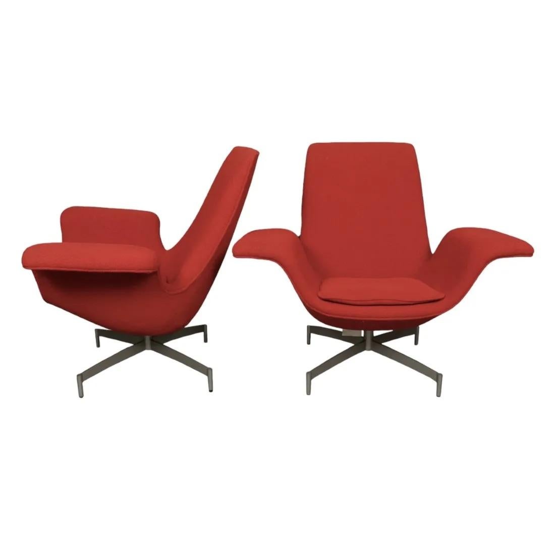 Mid-Century Rare Hbf Lounge Office Chairs 1960's In Good Condition In Hudson, NY