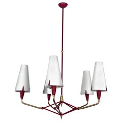 Mid-Century Rare Large Stilnovo Manner Sputnik Chandelier from 50s