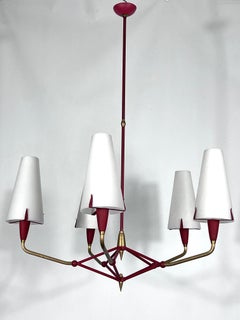 Mid-Century Rare Large Stilnovo Manner Sputnik Chandelier from 50s