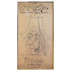 Seltene Lithographie oder Poster-Ausstellung von Pablo Picasso Barcelona, Mitte des Jahrhunderts