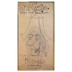 Mitte des Jahrhunderts Seltene Lithographie oder Poster Ausstellung von Pablo Picasso Barcelona