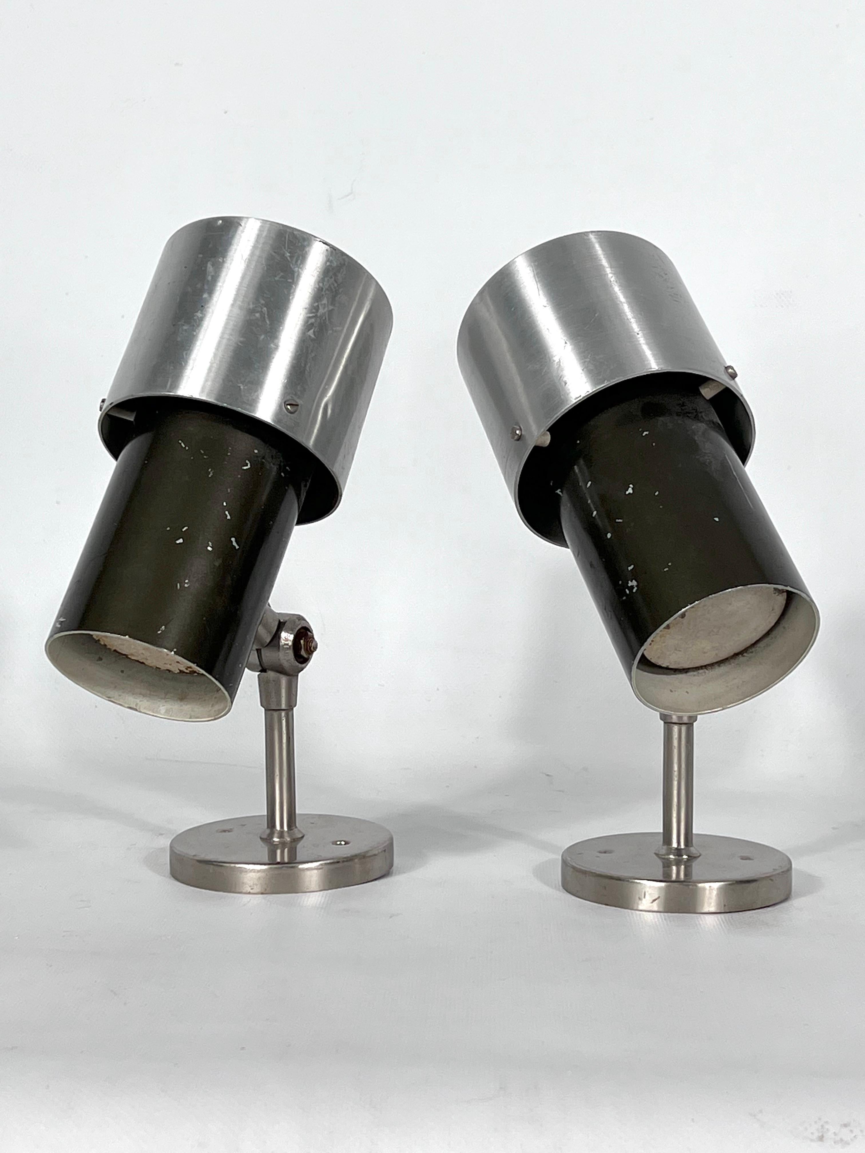 Mid-Century Rare Pair of Stilnovo Adjustable Sconces or Spotlights, Italy 1950 For Sale 4