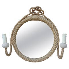 Mid-Century Rare Rope Mirror Sconce Adrien Audoux & Frida Minet