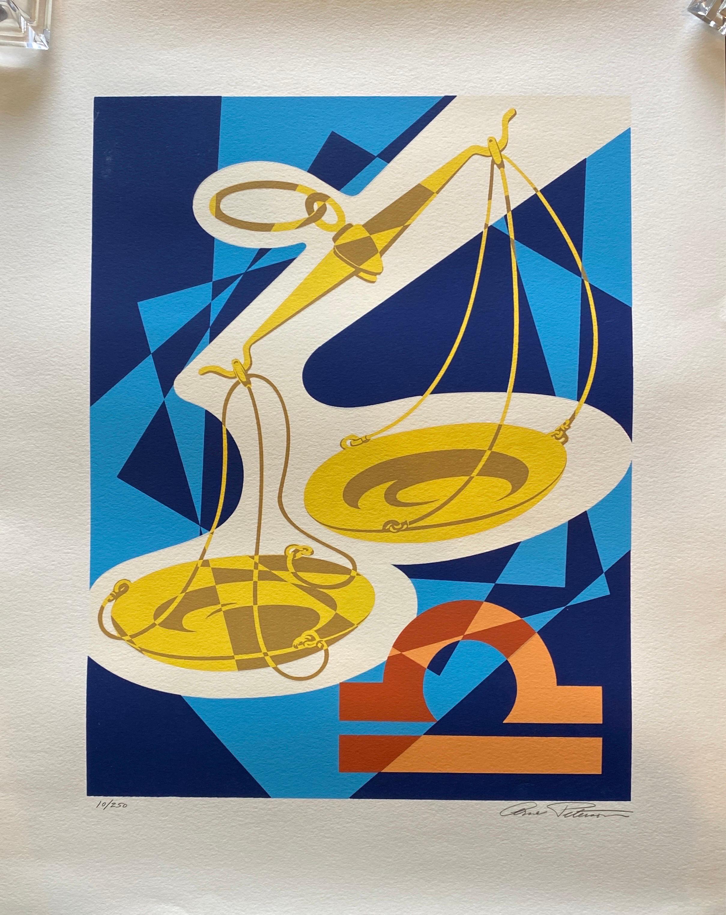 American Midcentury Rare Set of 12 Modern Art Signs of the Zodiac S/N Silkscreens For Sale