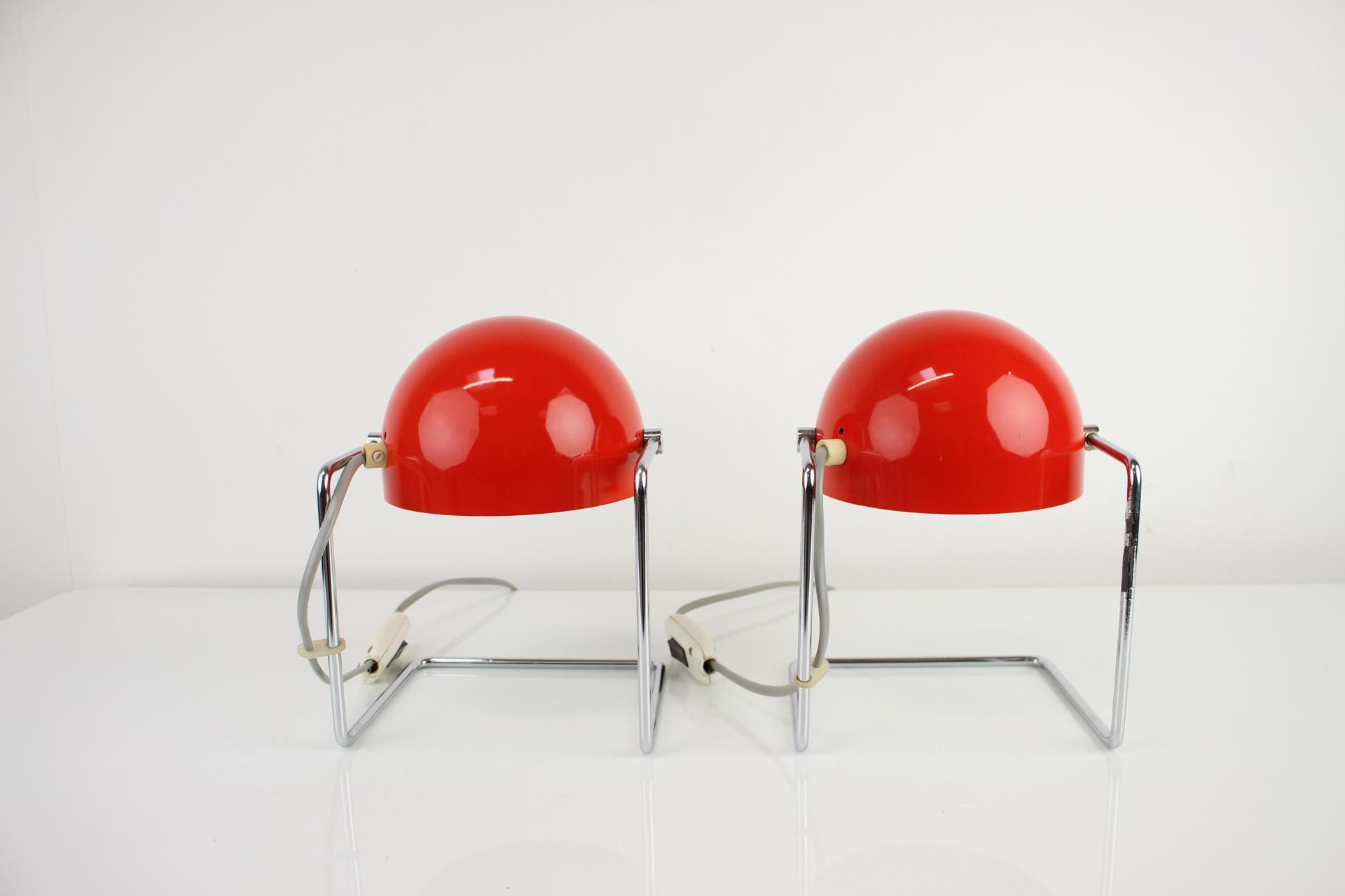 Metal Mid-Century Rare Table Lamps Designed by Josef Hurka for Napako, 1960's For Sale