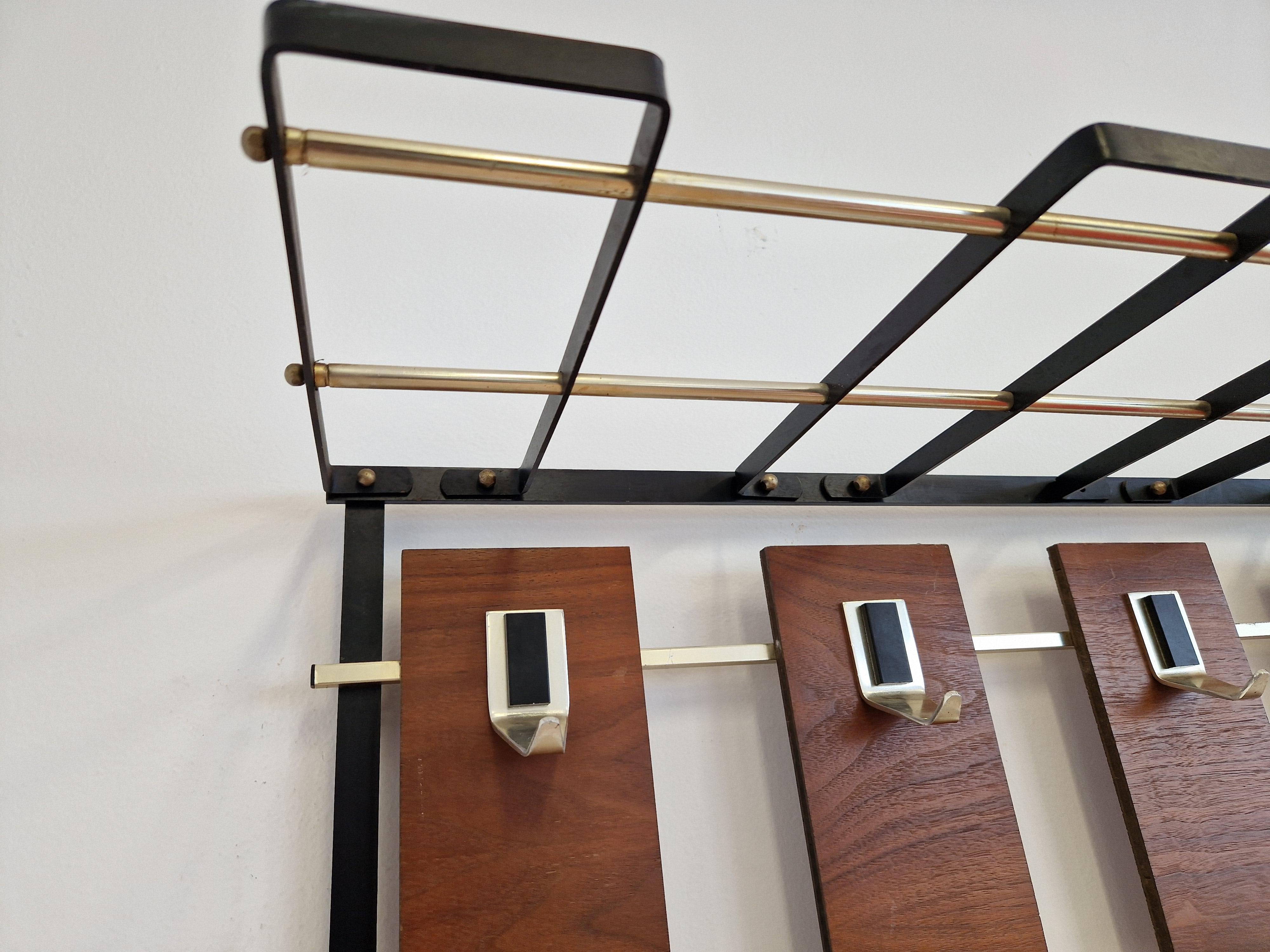 Late 20th Century Mid-Century Rare Wall Coat Rack, Germany, 1970s For Sale
