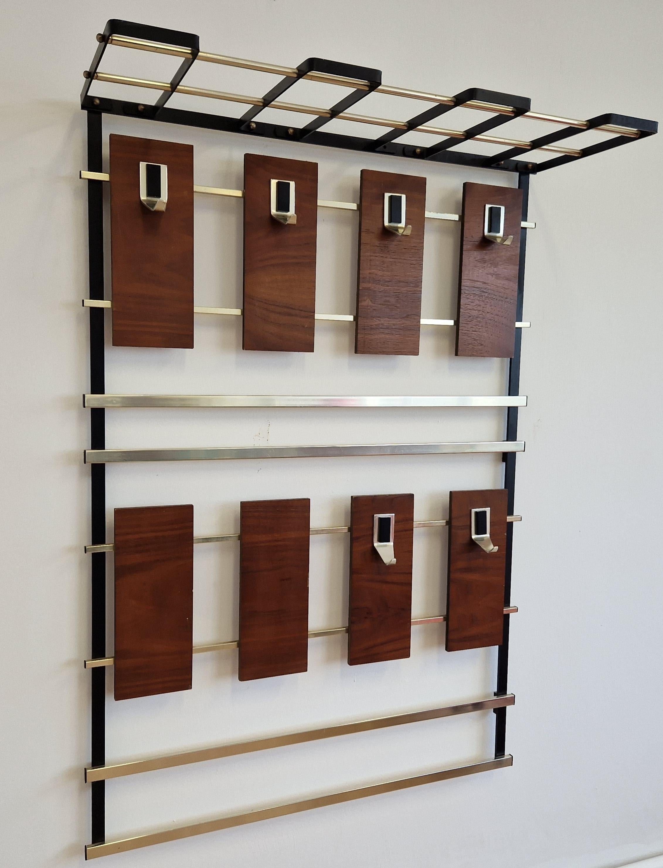 Mid-Century Rare Wall Coat Rack, Germany, 1970s For Sale 1