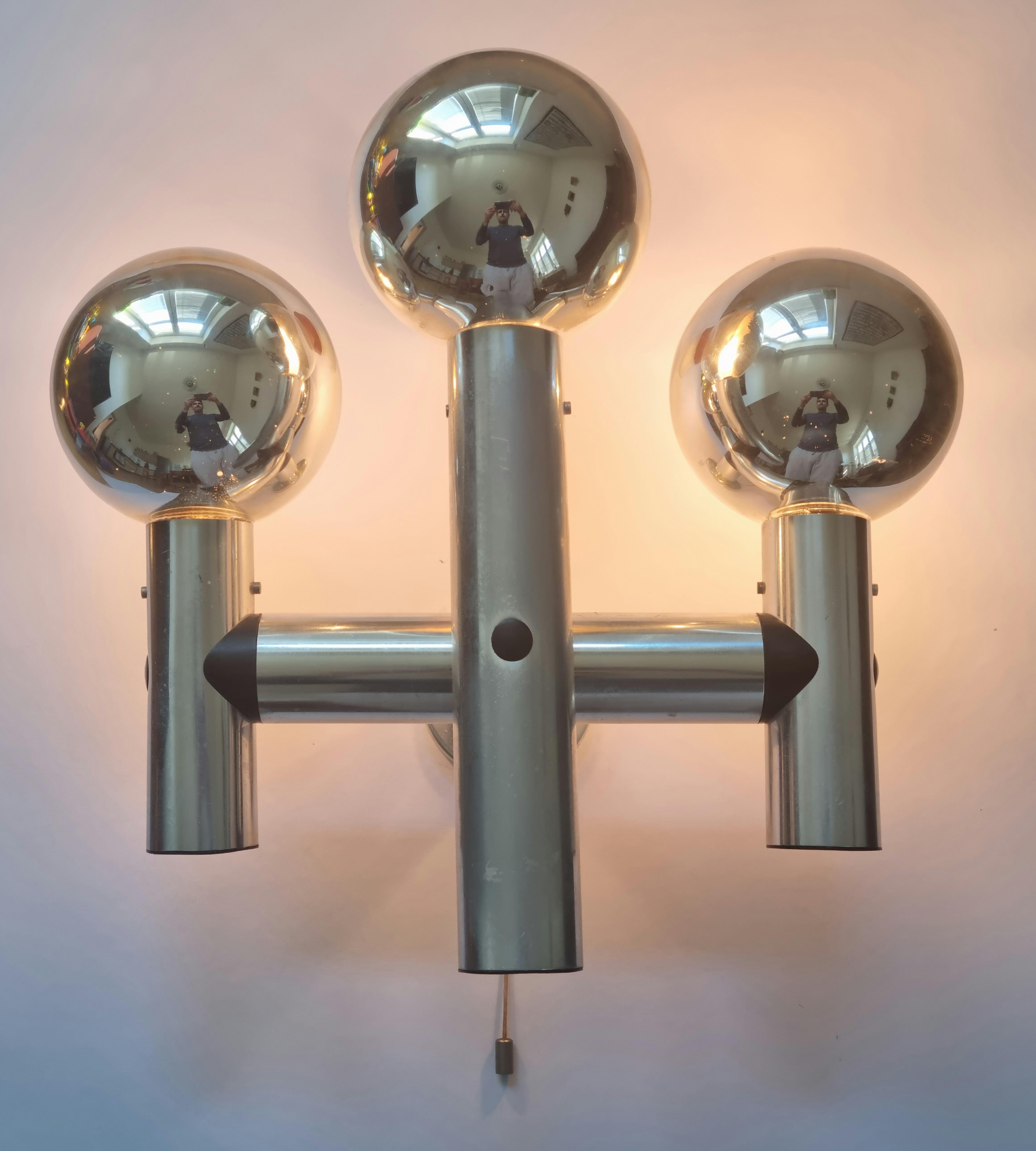 Mid-Century Rare Wall Lamp Kalmar Sputnik, Austria, 1970s For Sale 3