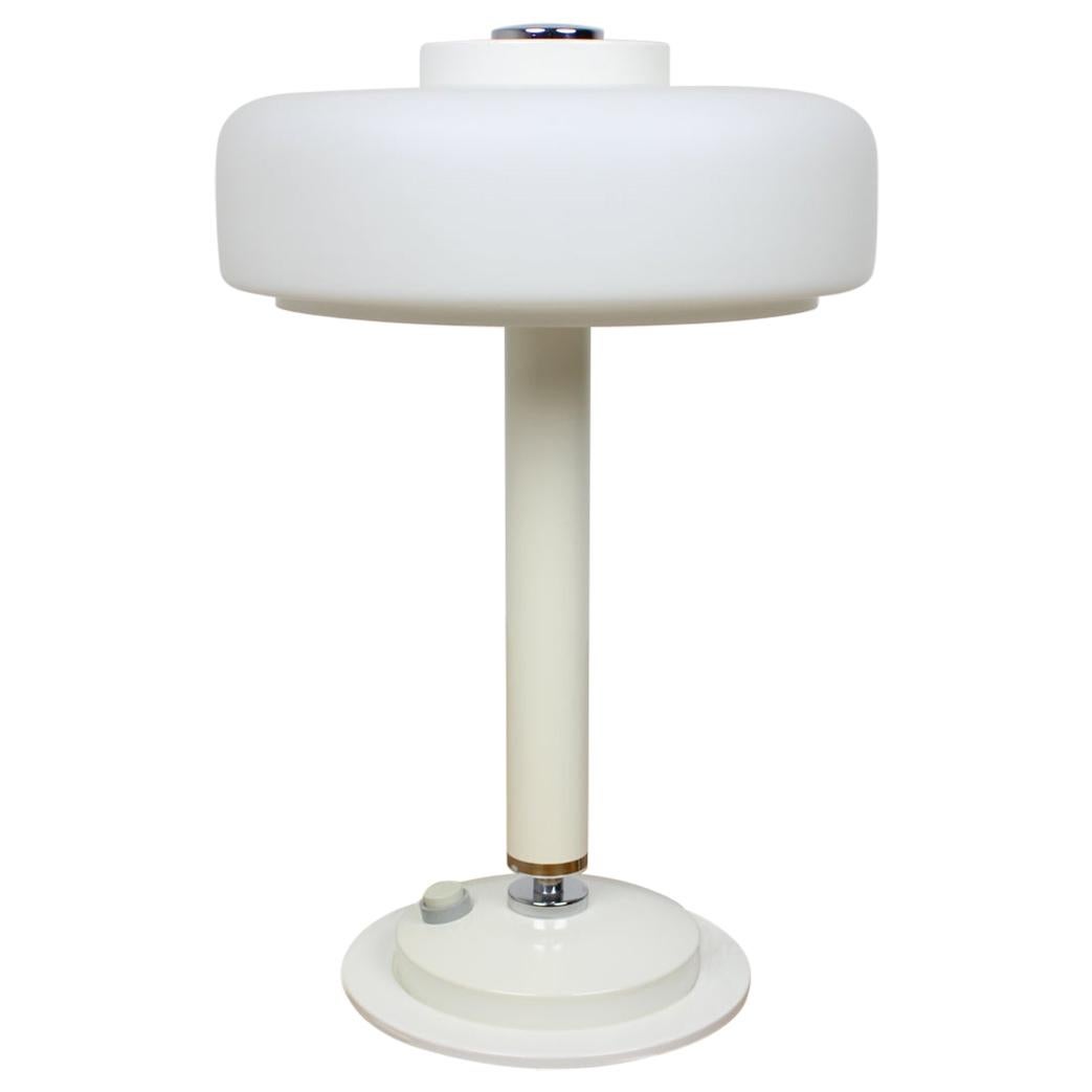 Midcentury Rare White Table Lamp or Napako, 1960s For Sale