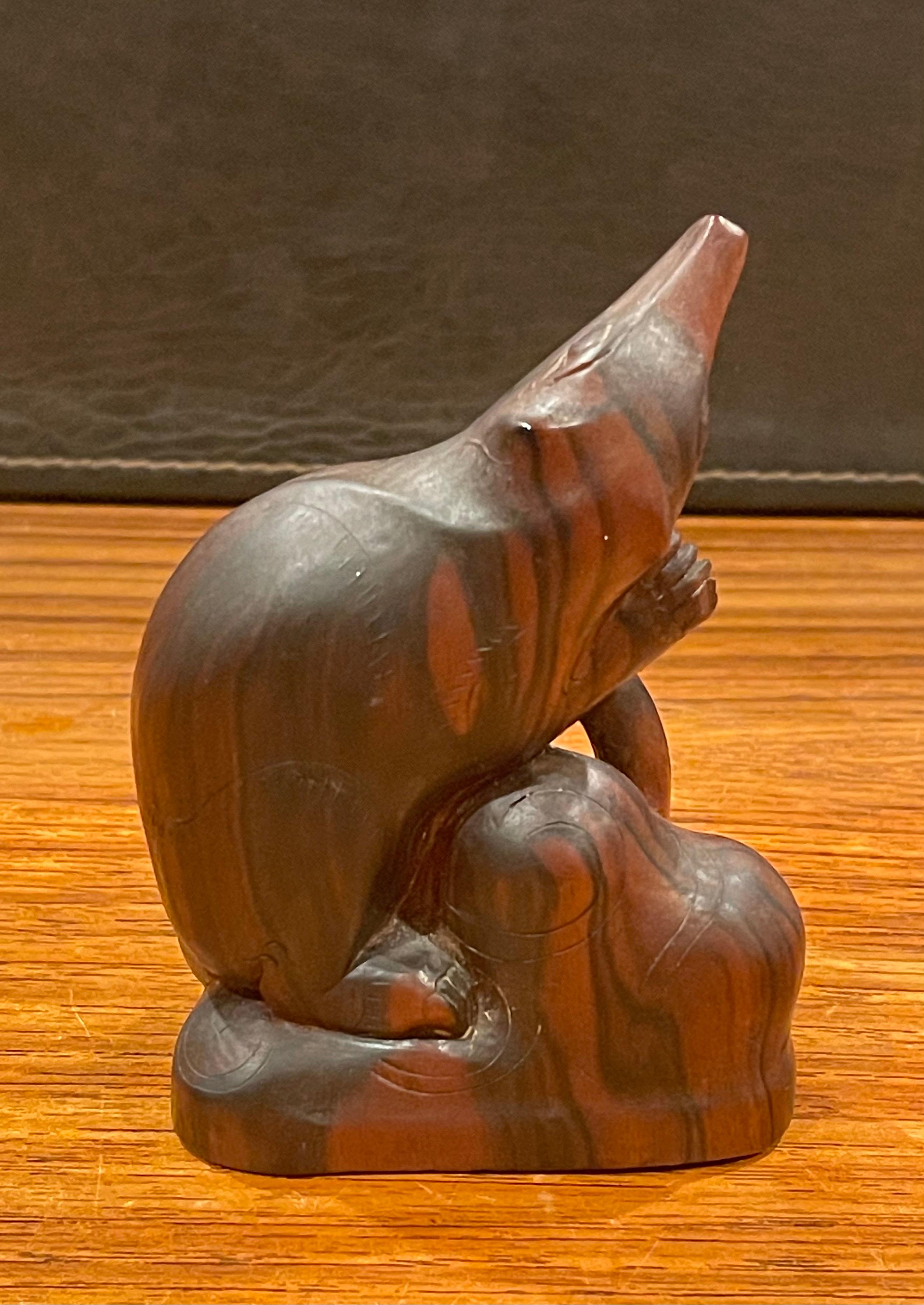 Chinese Mid-Century Rat / Rodent Carving / Sculpture in Rosewood For Sale