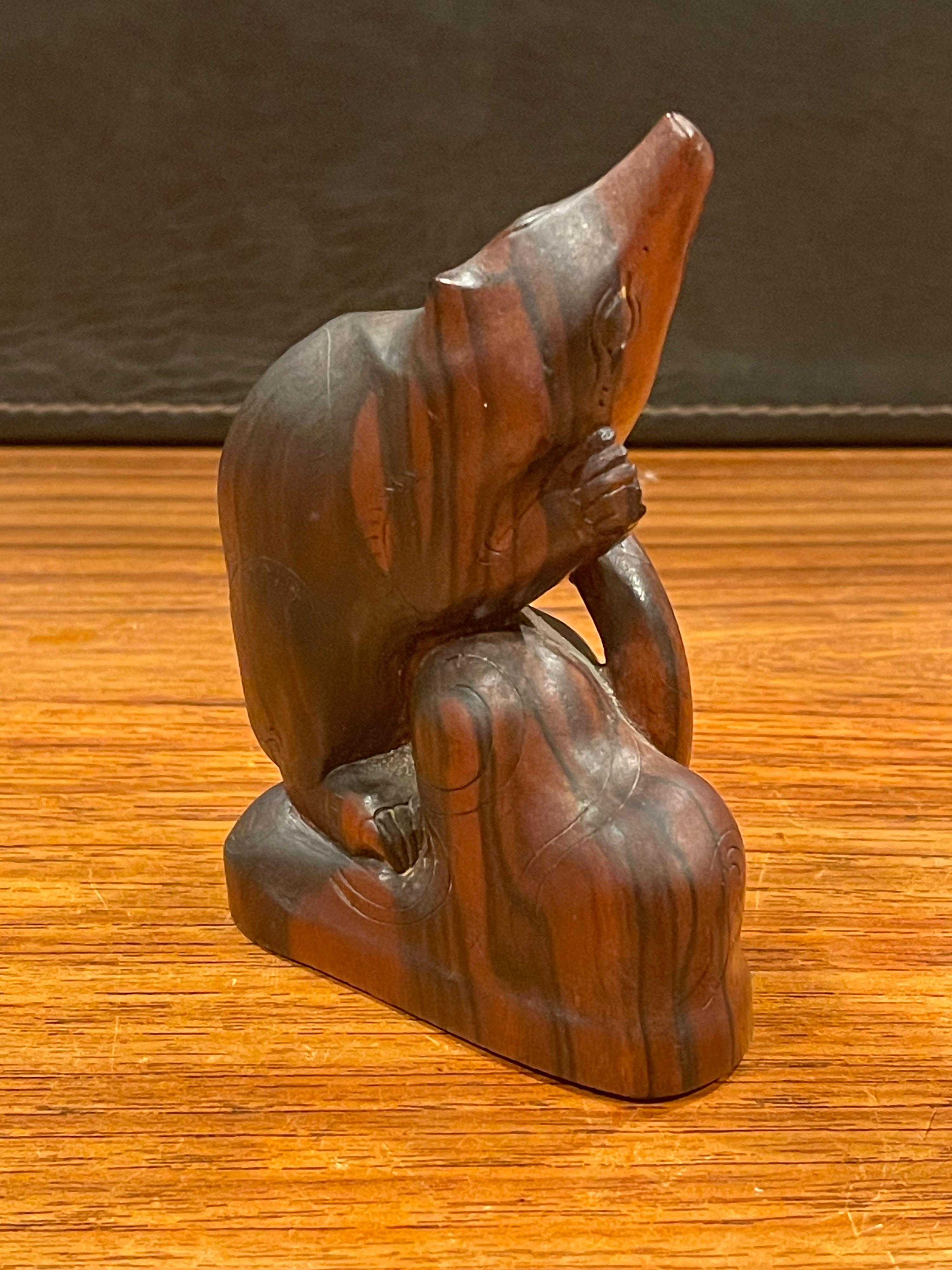 20th Century Mid-Century Rat / Rodent Carving / Sculpture in Rosewood For Sale