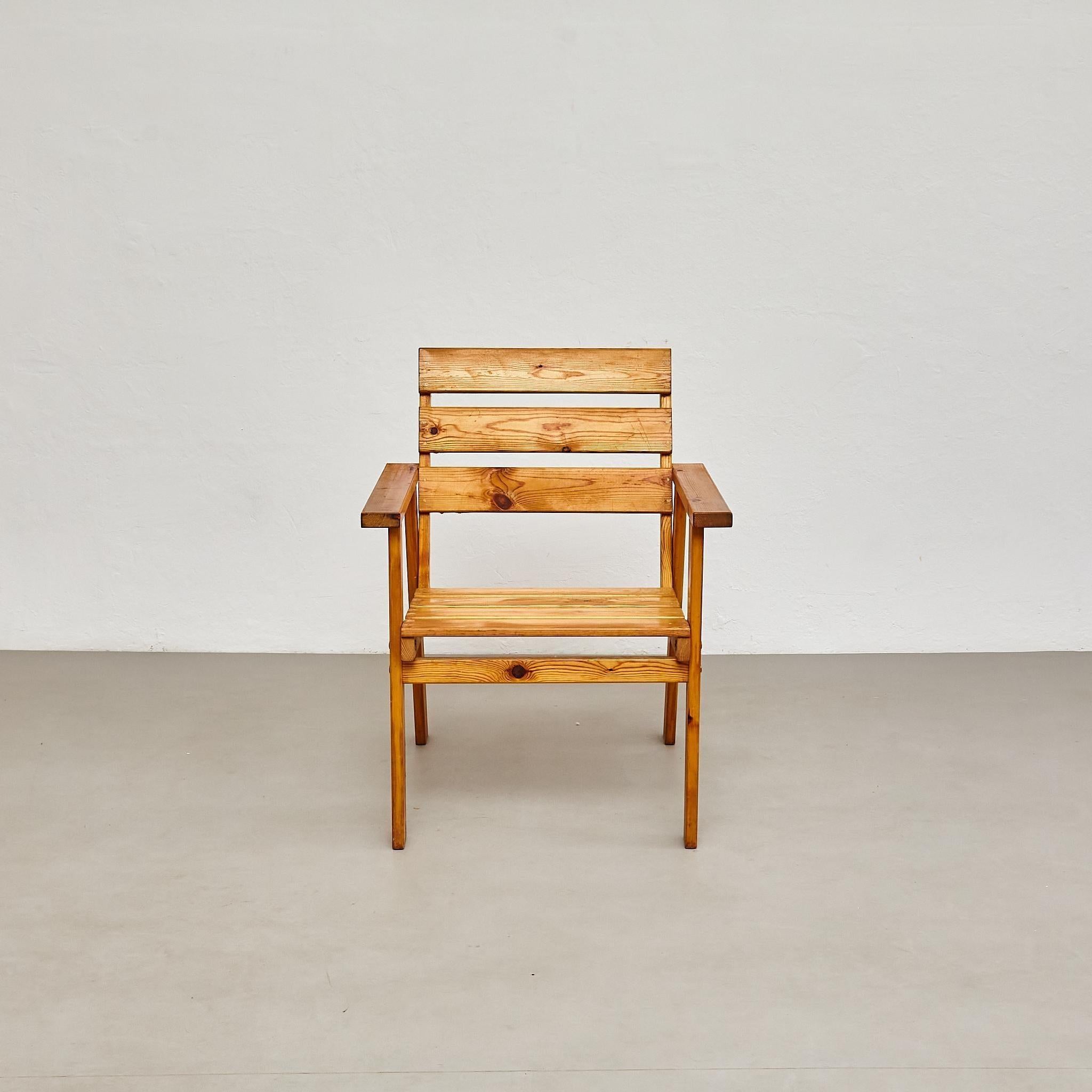 Francese Poltrone razionaliste in legno della metà del secolo - CIRCA 1960, Francia in vendita