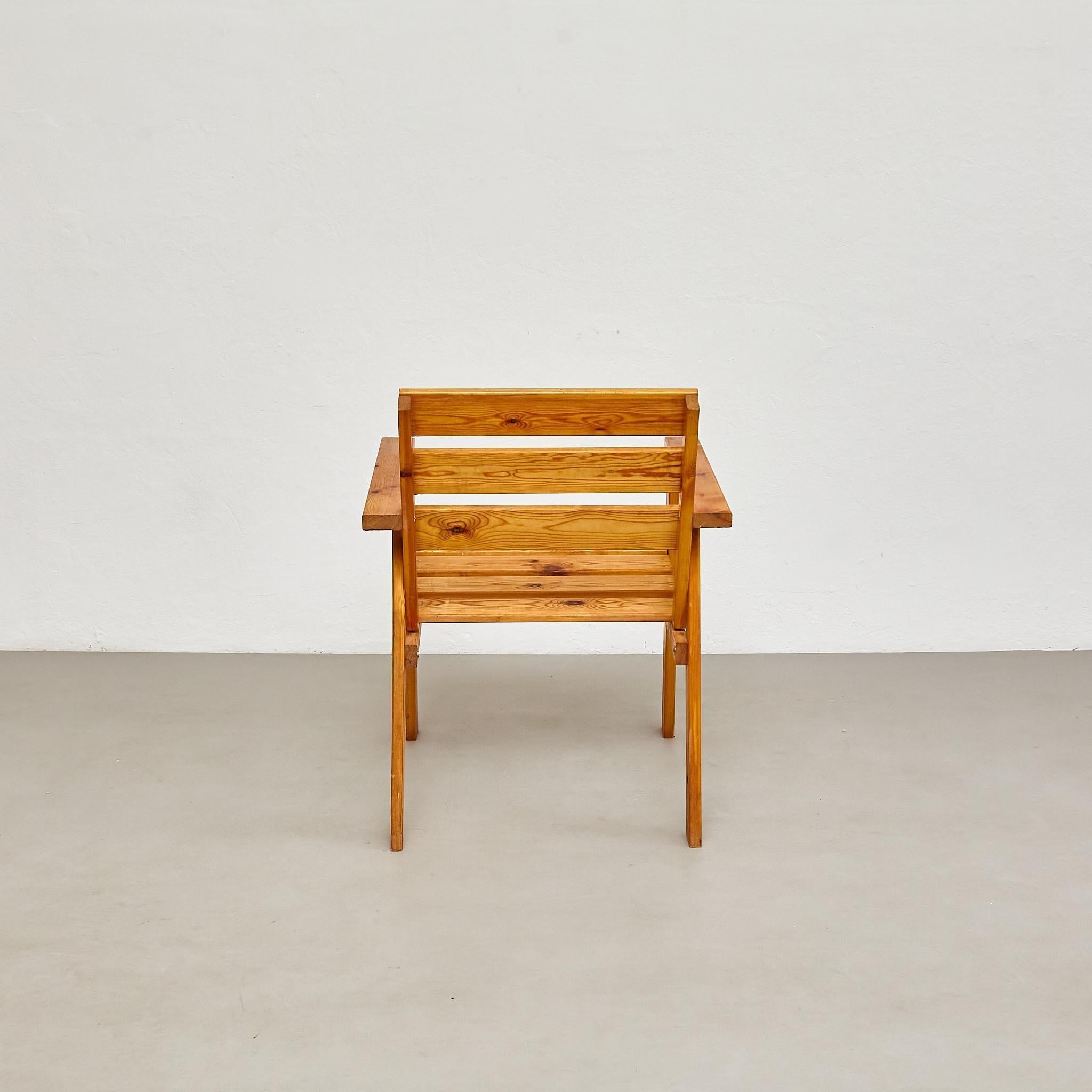 Poltrone razionaliste in legno della metà del secolo - CIRCA 1960, Francia in vendita 1