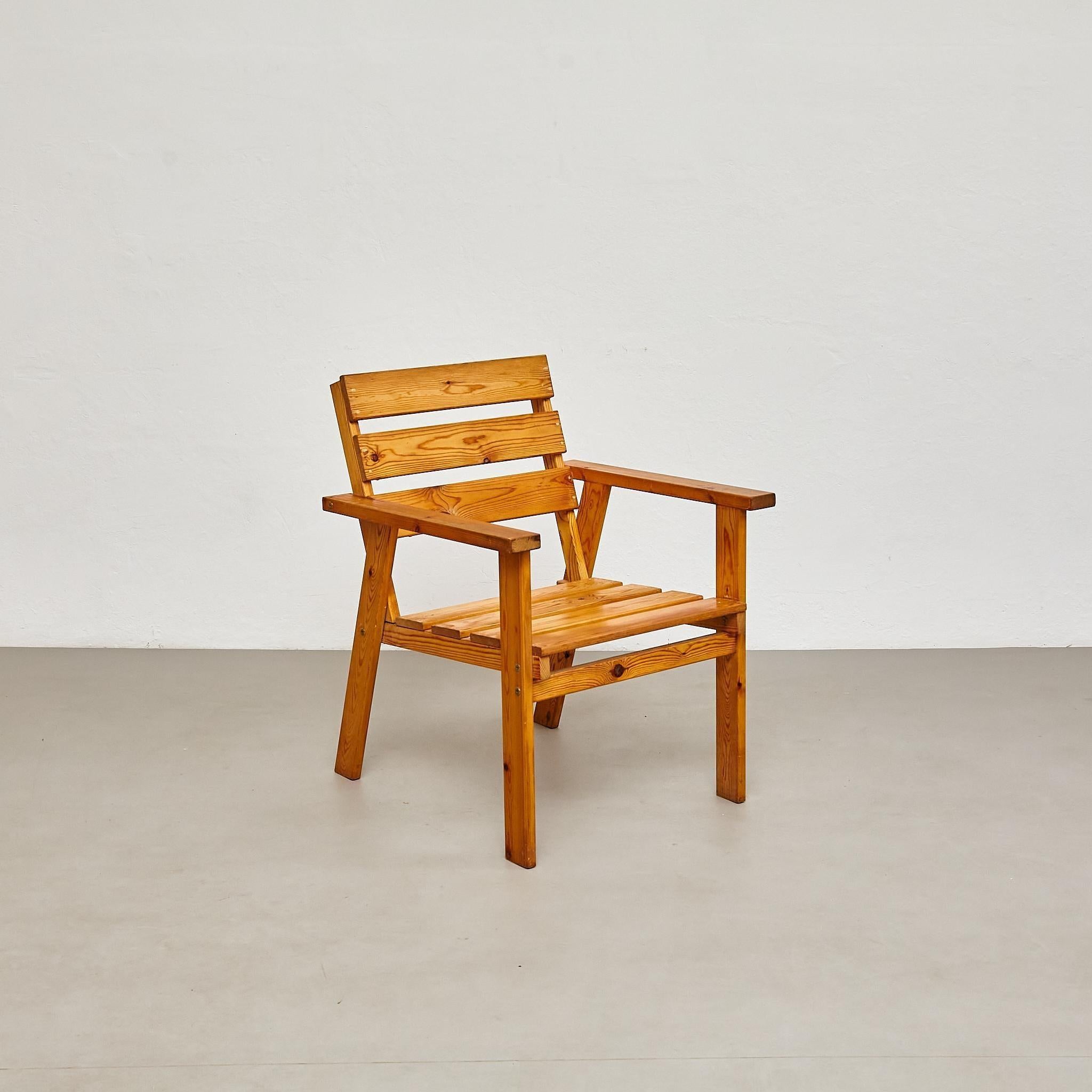 Poltrone razionaliste in legno della metà del secolo - CIRCA 1960, Francia in vendita 2