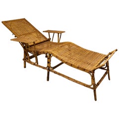 Retro Mid Century Rattan and Bamboo Garden Chair, 1950s