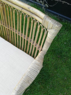 Midcentury Rattan and Bamboo Sofa