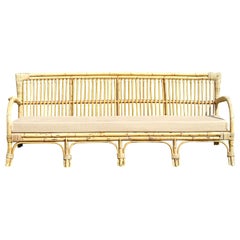 Midcentury Rattan and Bamboo Sofa