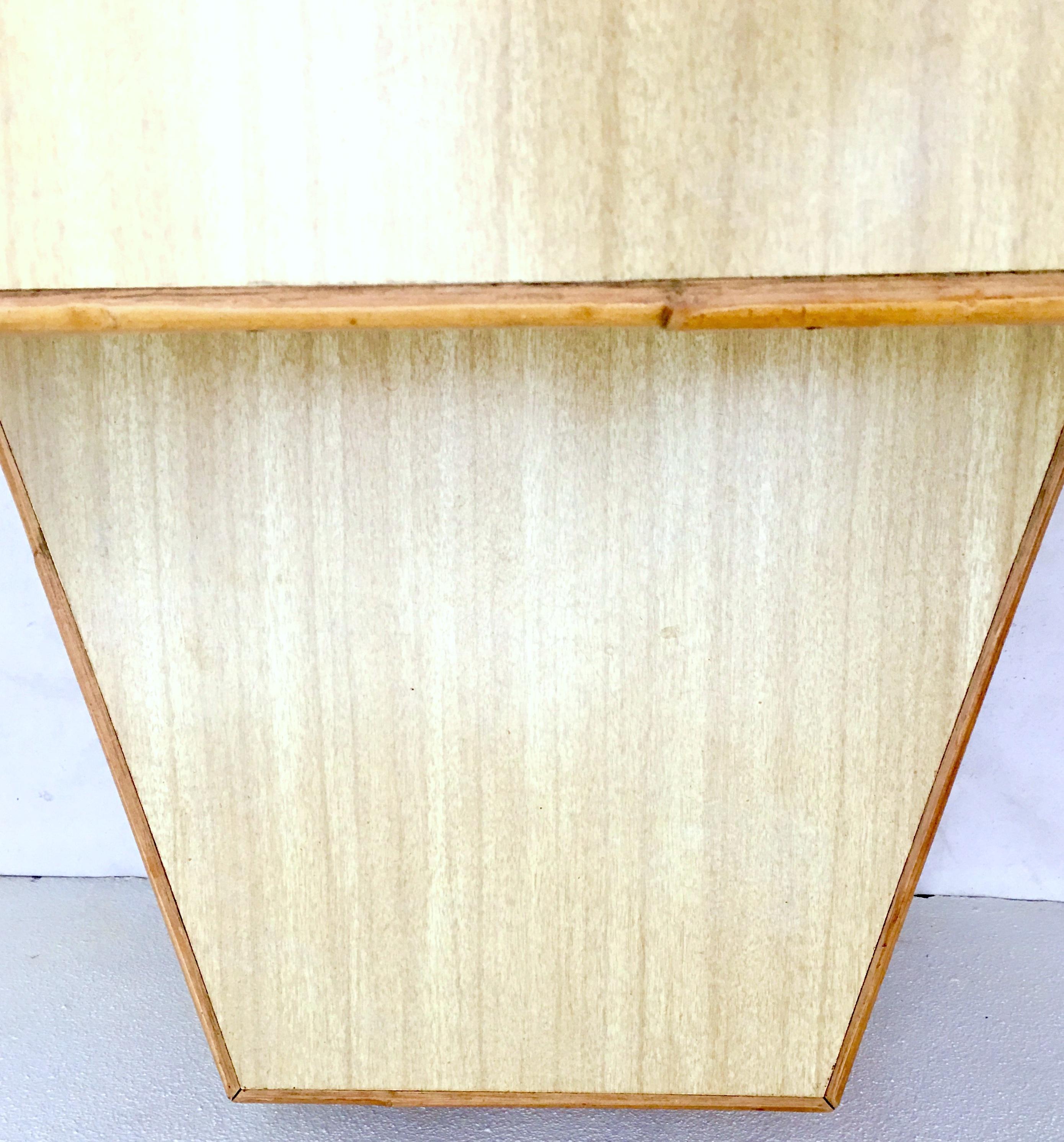 Midcentury Rattan and Laminate Top Two-Tier Side Table, Pair For Sale 6