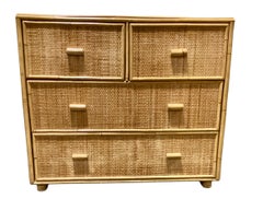 Mid Century Rattan and Pressed Cane Chest