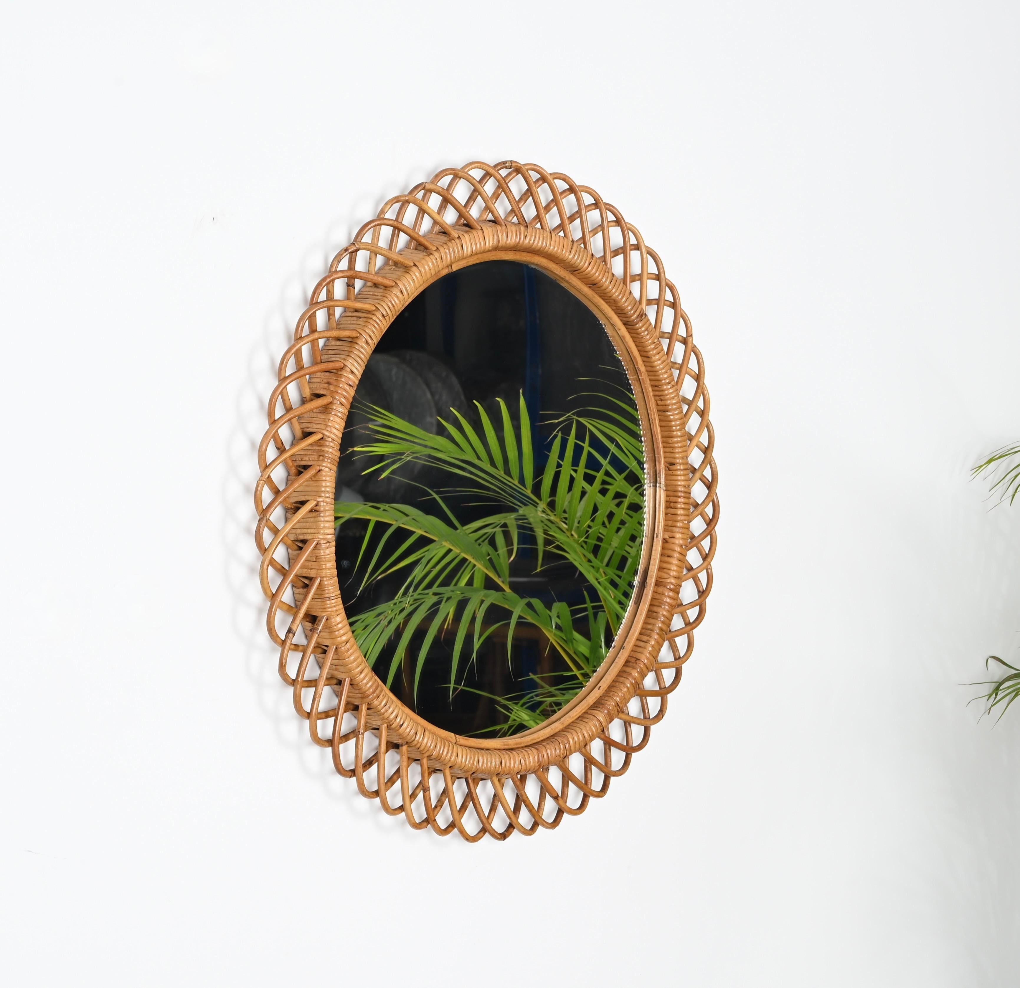 specchio rattan