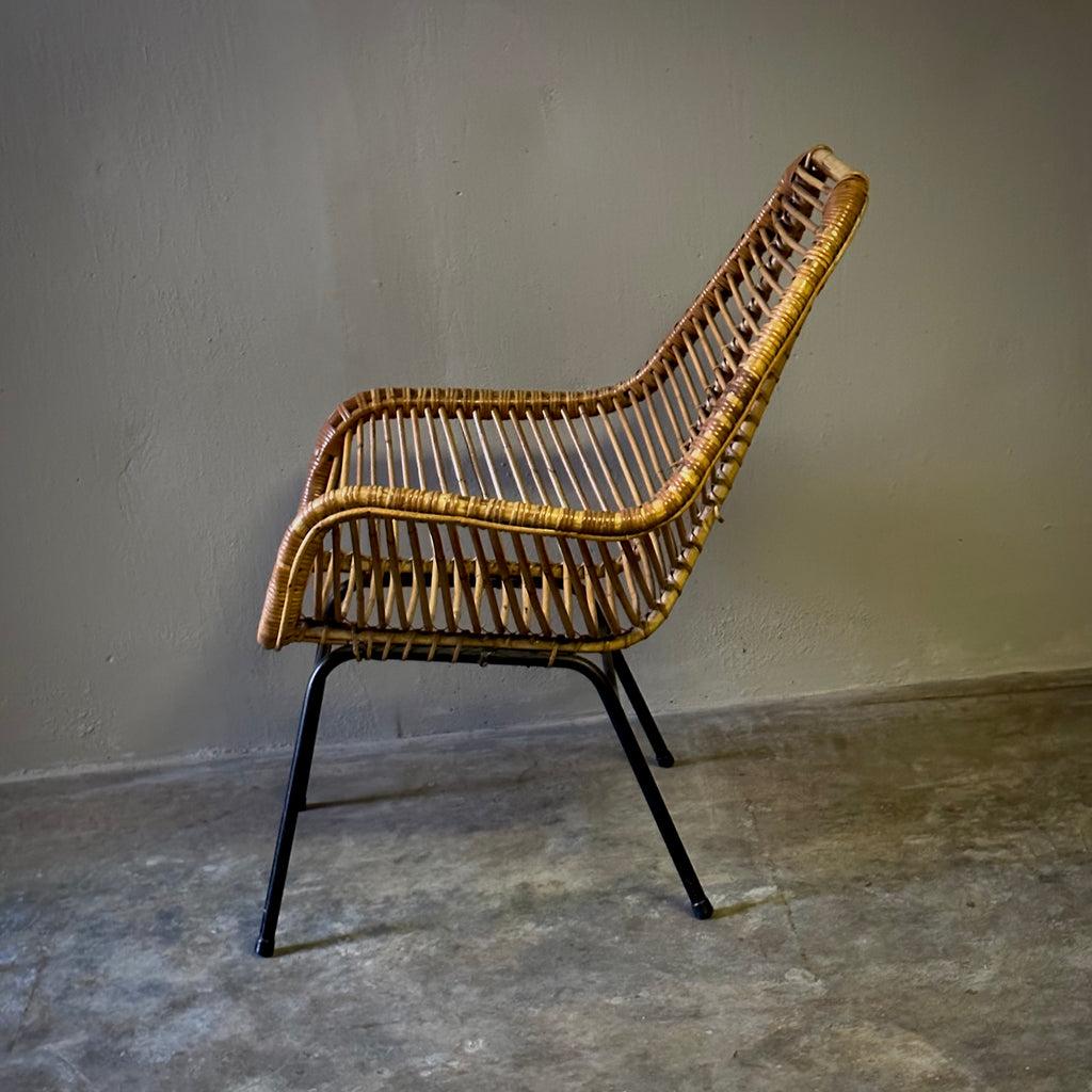 rattan mid century chair