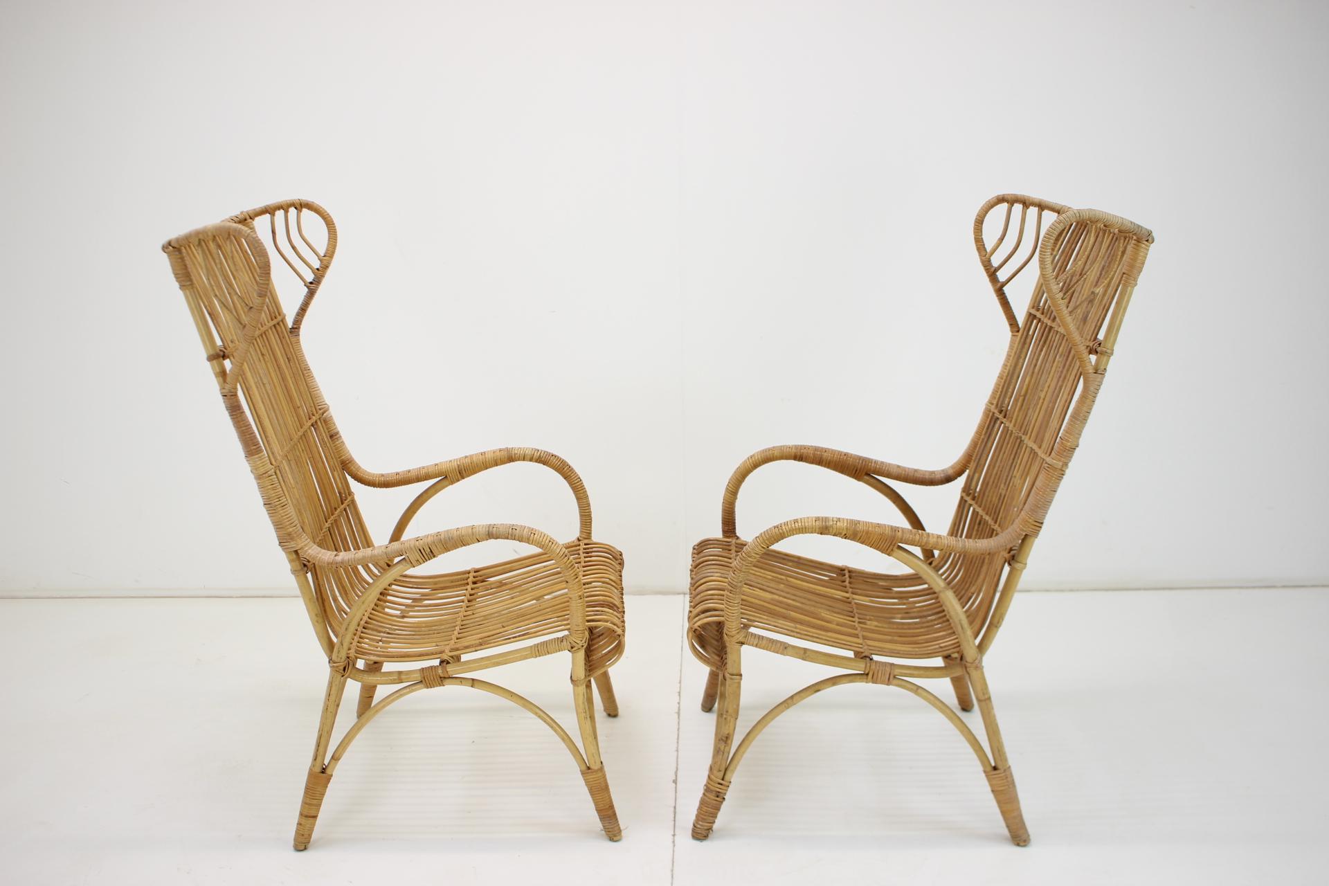 Mid-20th Century Midcentury Rattan Armchairs, 1960s For Sale