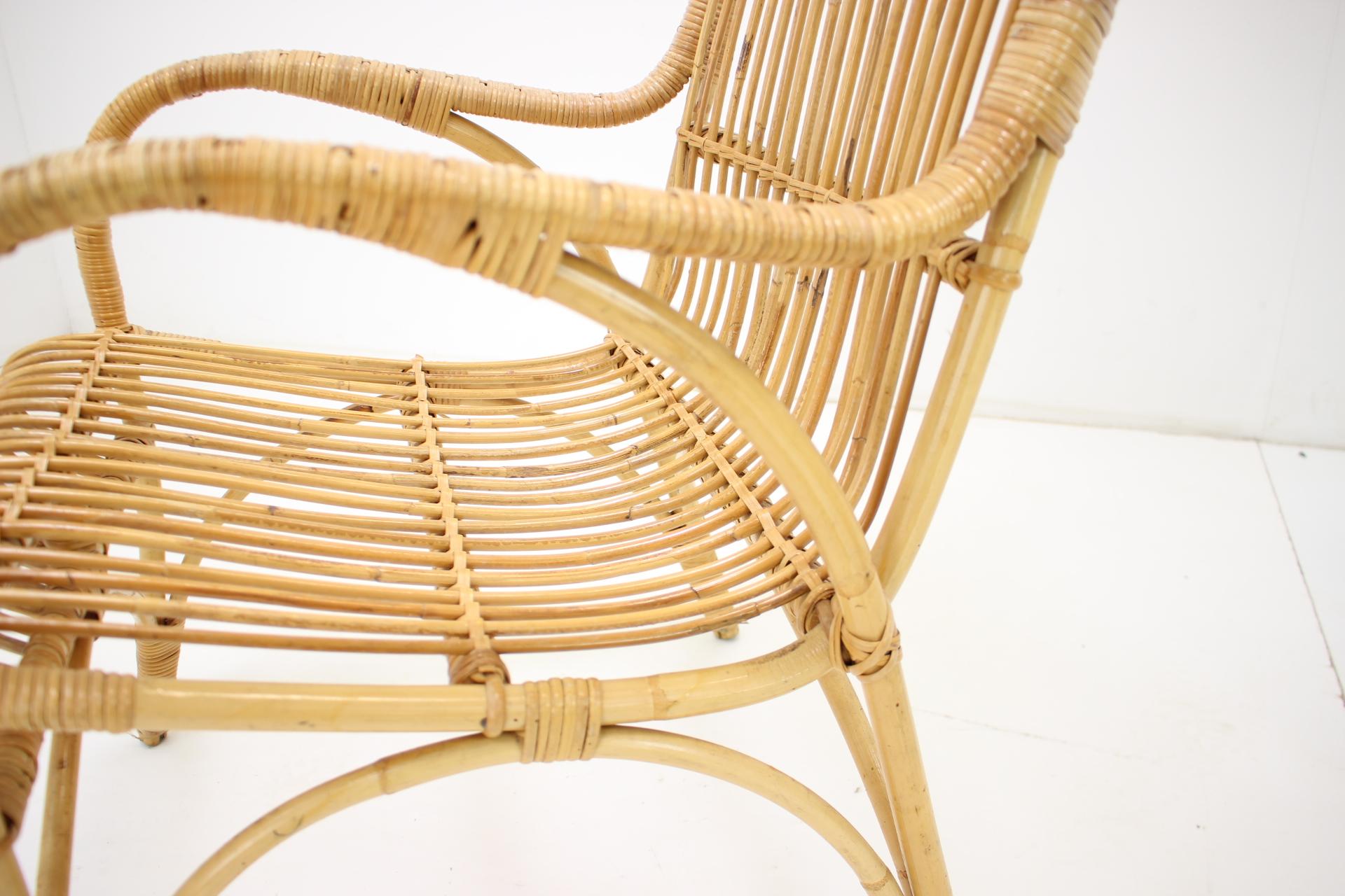 Midcentury Rattan Armchairs, 1960s For Sale 3
