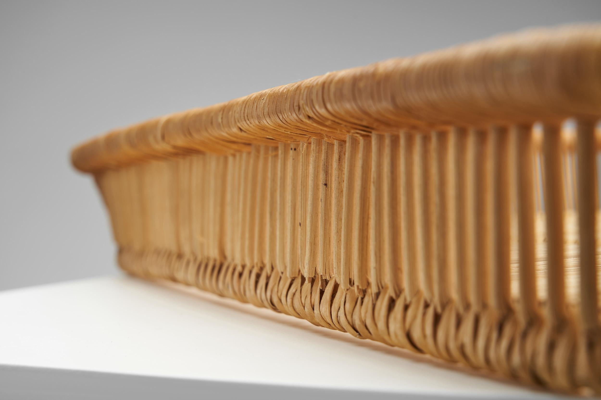 Mid-Century Rattan Basket Tray by Artek, Finland 1960s For Sale 6