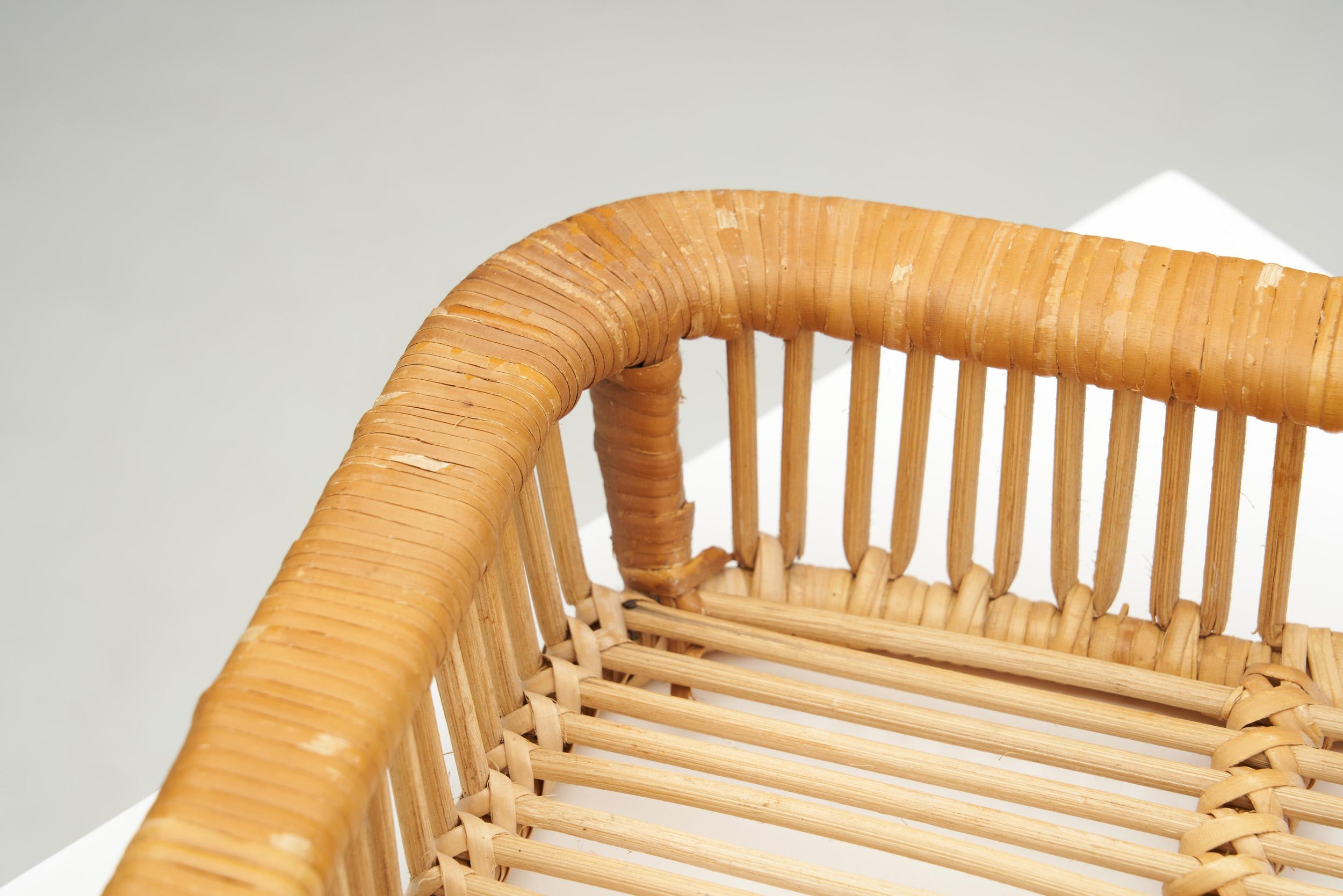 Mid-Century Rattan Basket Tray by Artek, Finland 1960s For Sale 2