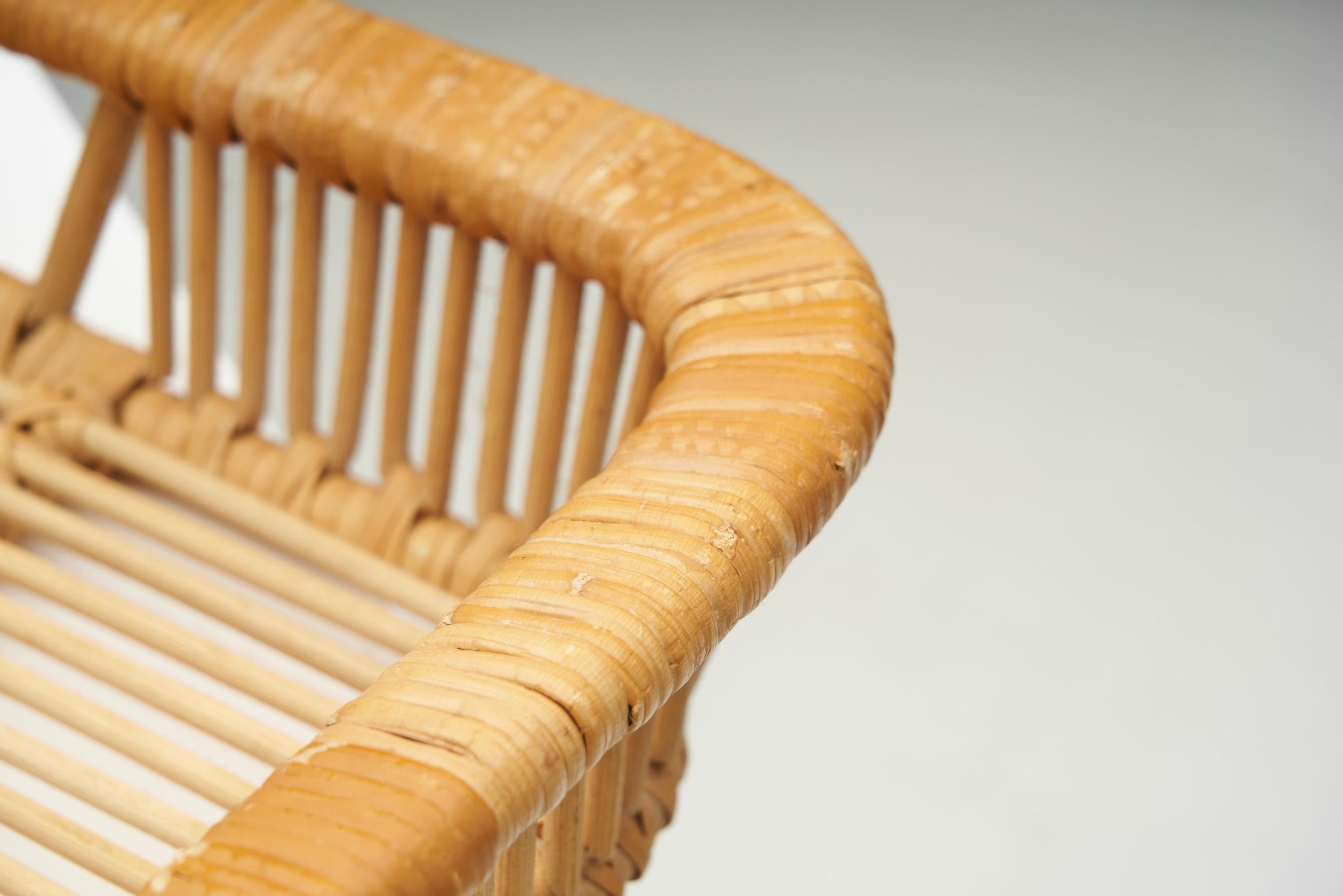 Mid-Century Rattan Basket Tray by Artek, Finland 1960s For Sale 3