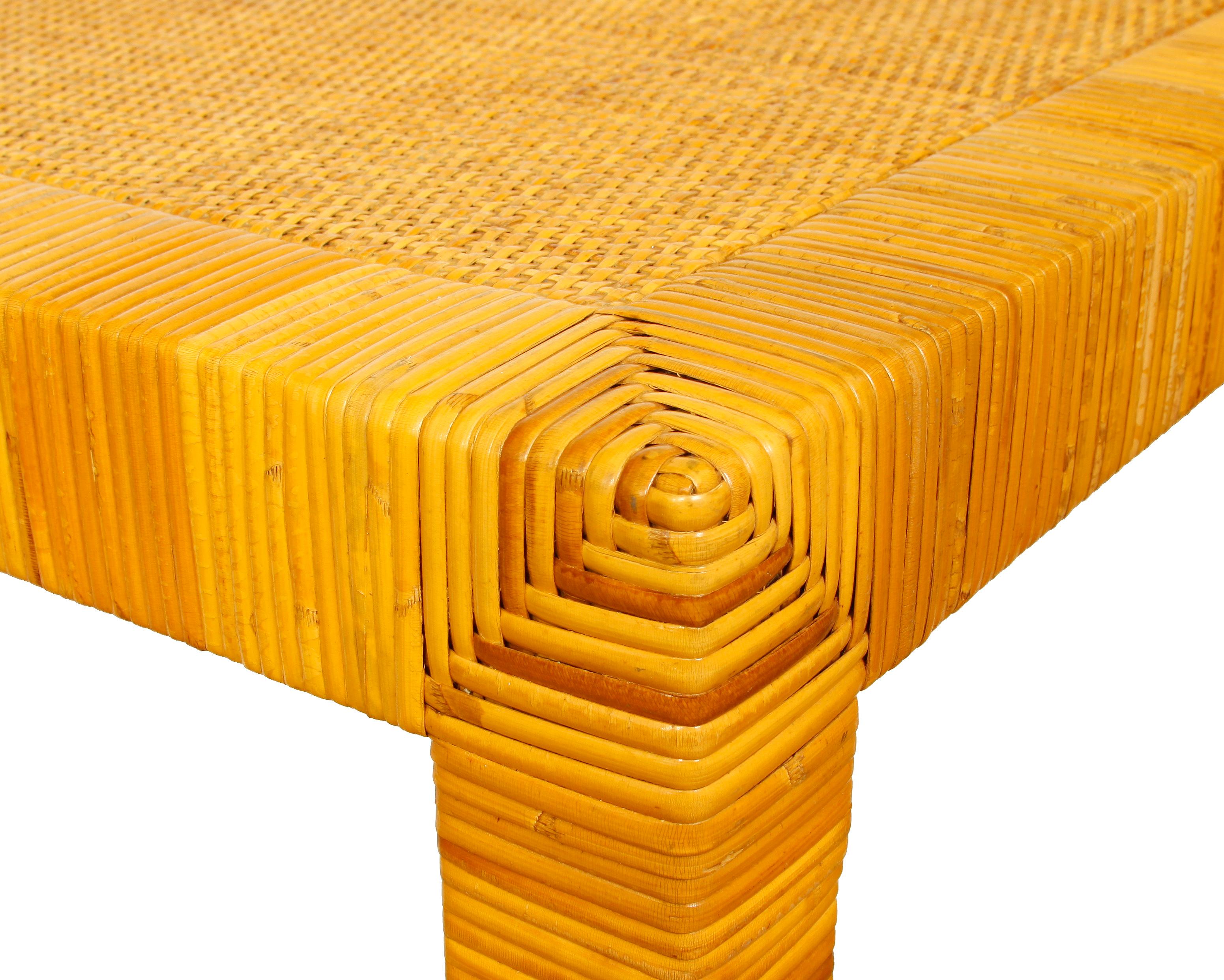 Mid-Century Modern Midcentury Rattan Bielecky Coffee Table