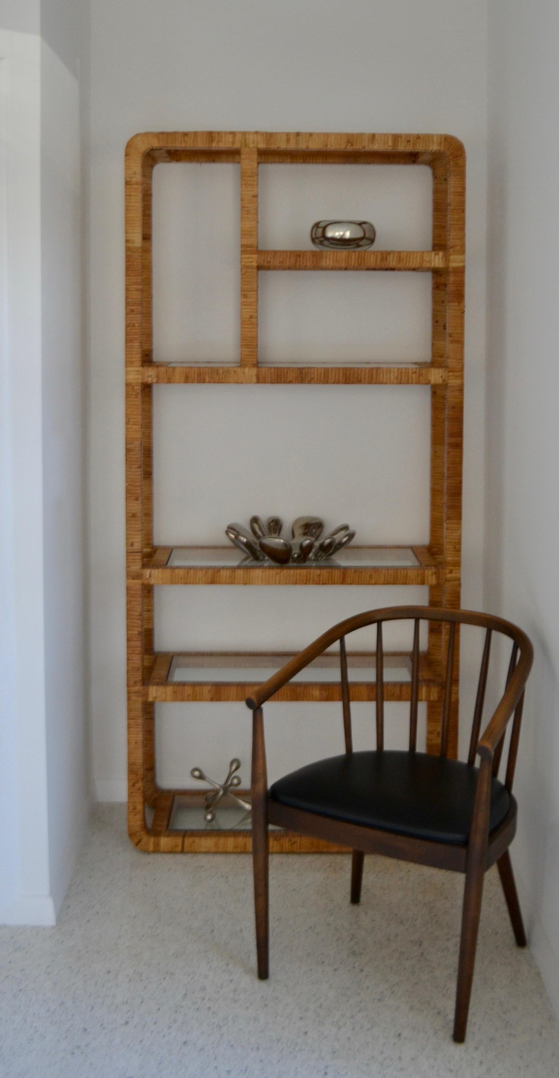 Midcentury Rattan Bookcase For Sale 6